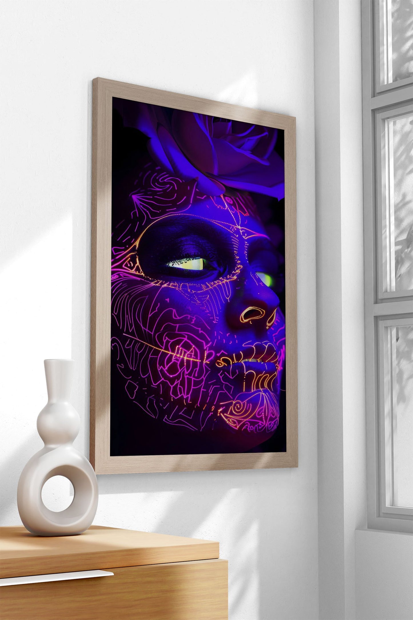 Neon Face 4 Asian Style Poster | Wall Art for H ome & Office | High-Quality Print - High-Quality Visual Display