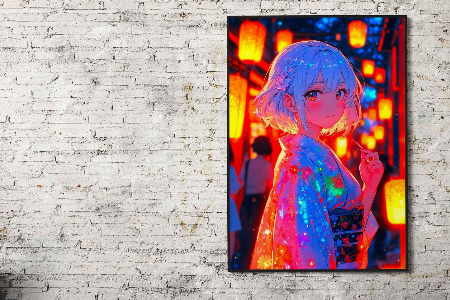 Neon Girl Asian Style Poster | Wall Art for Hom e & Office | High-Quality Print - High-Quality Visual Display