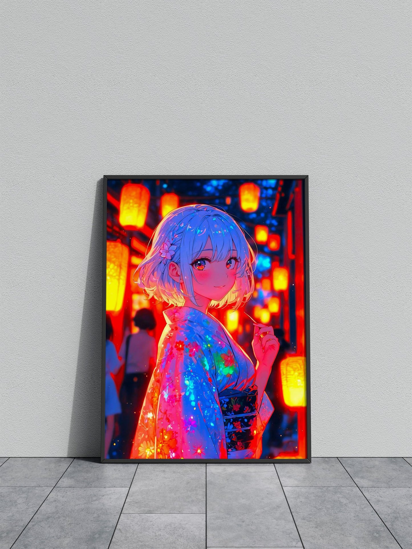 Neon Girl Asian Style Poster | Wall Art for Hom e & Office | High-Quality Print - High-Quality Visual Display