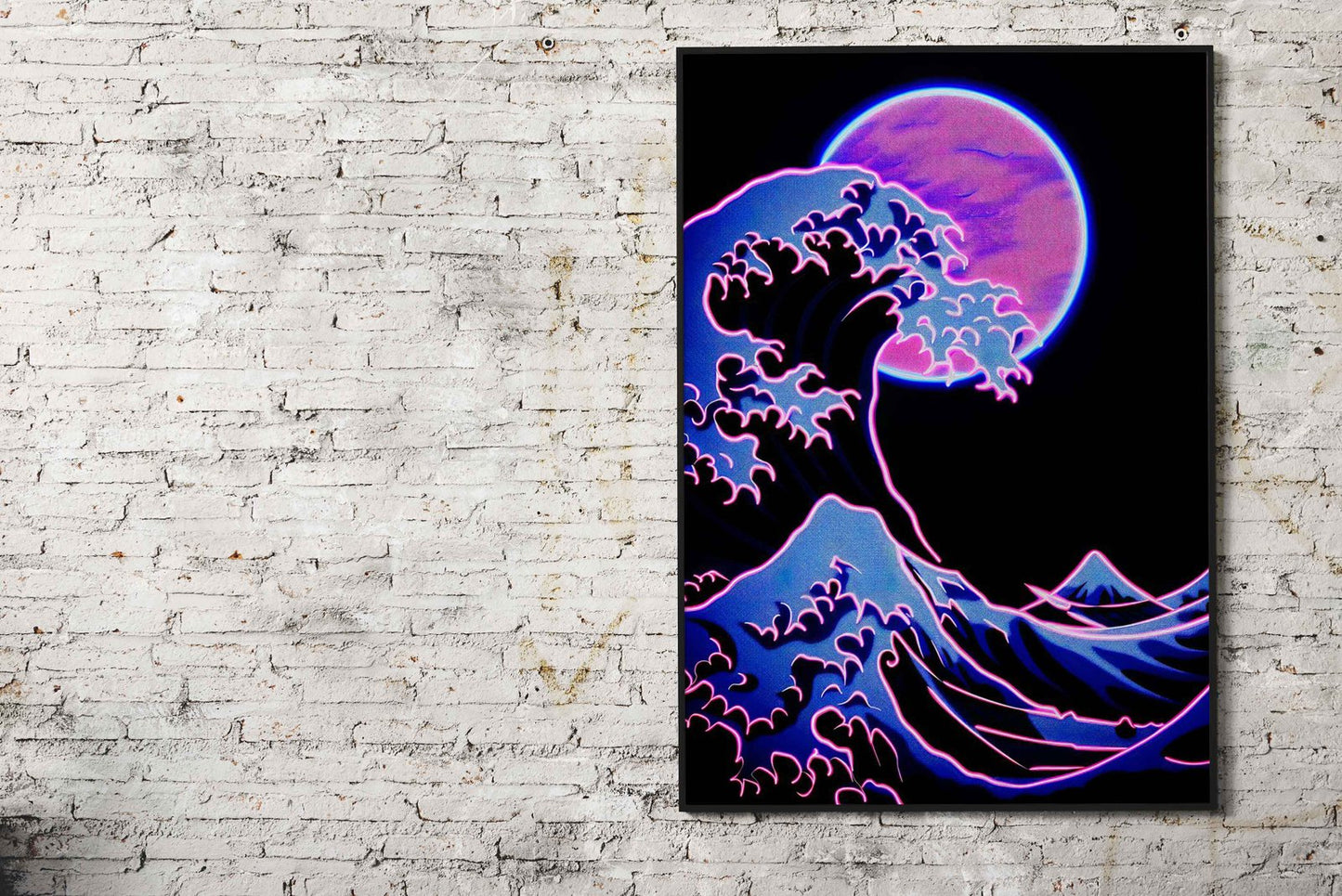 Neon Japan wave Asian Style Poster | Wall Art  for Home & Office | High-Quality Print - High-Quality Visual Display