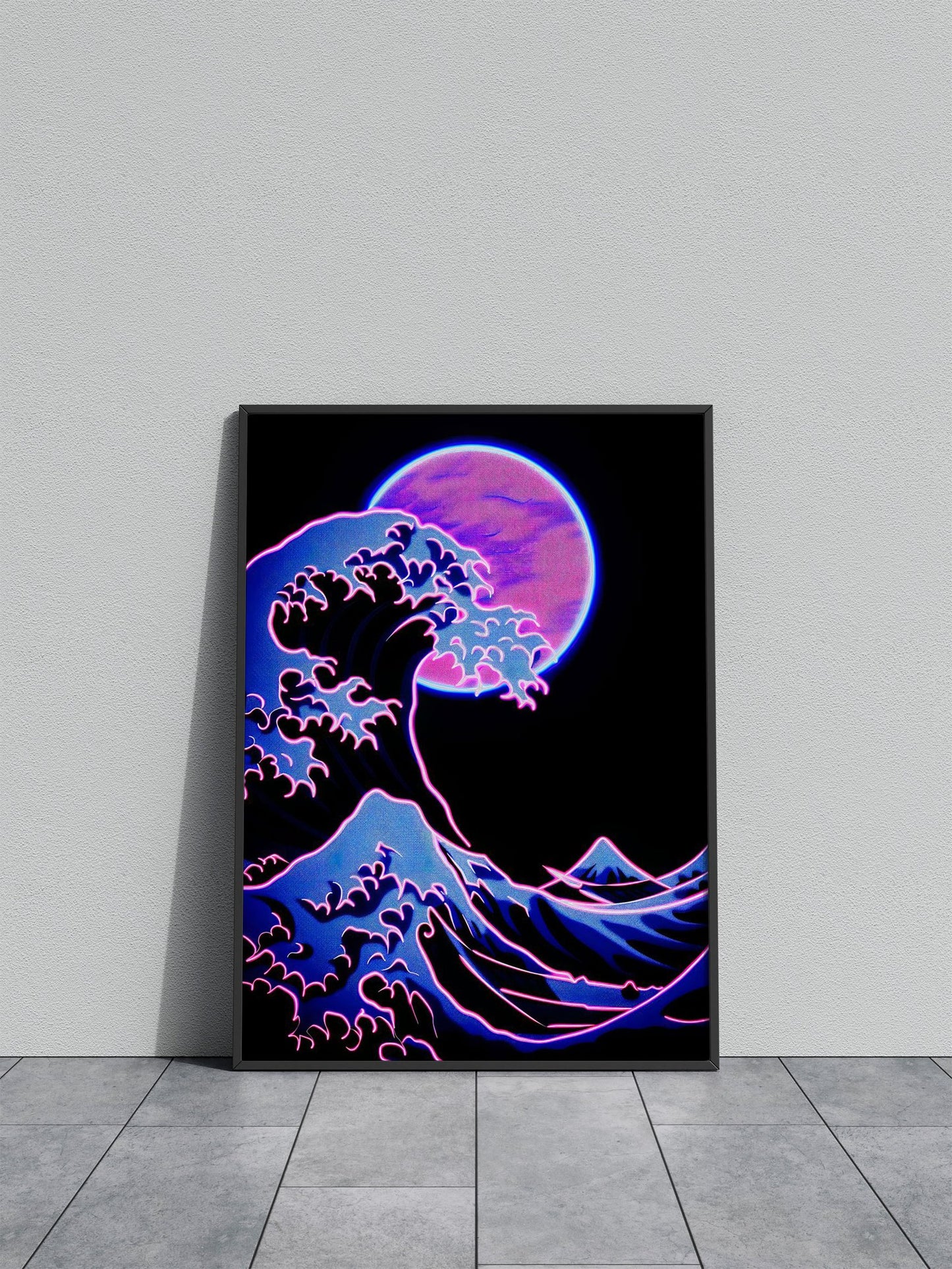 Neon Japan wave Asian Style Poster | Wall Art  for Home & Office | High-Quality Print - High-Quality Visual Display