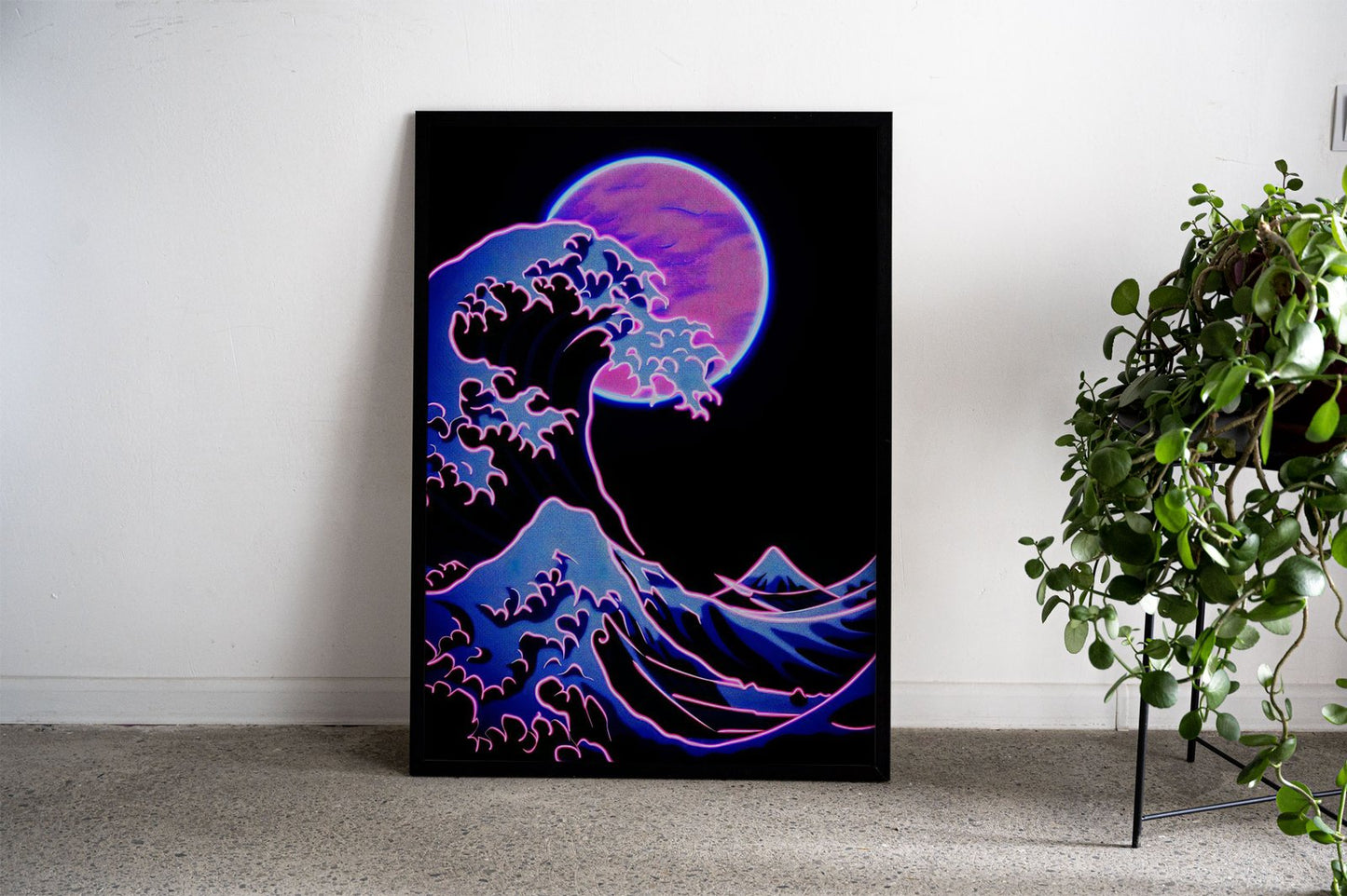 Neon Japan wave Asian Style Poster | Wall Art  for Home & Office | High-Quality Print - High-Quality Visual Display