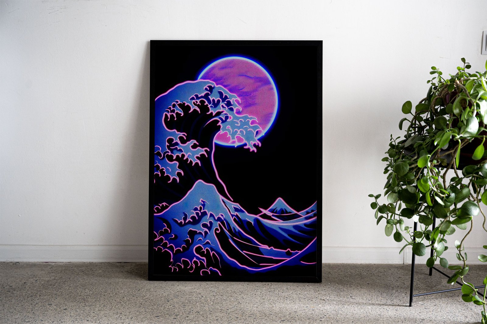 Neon Japan wave Asian Style Poster | Wall Art  for Home & Office | High-Quality Print - High-Quality Visual Display