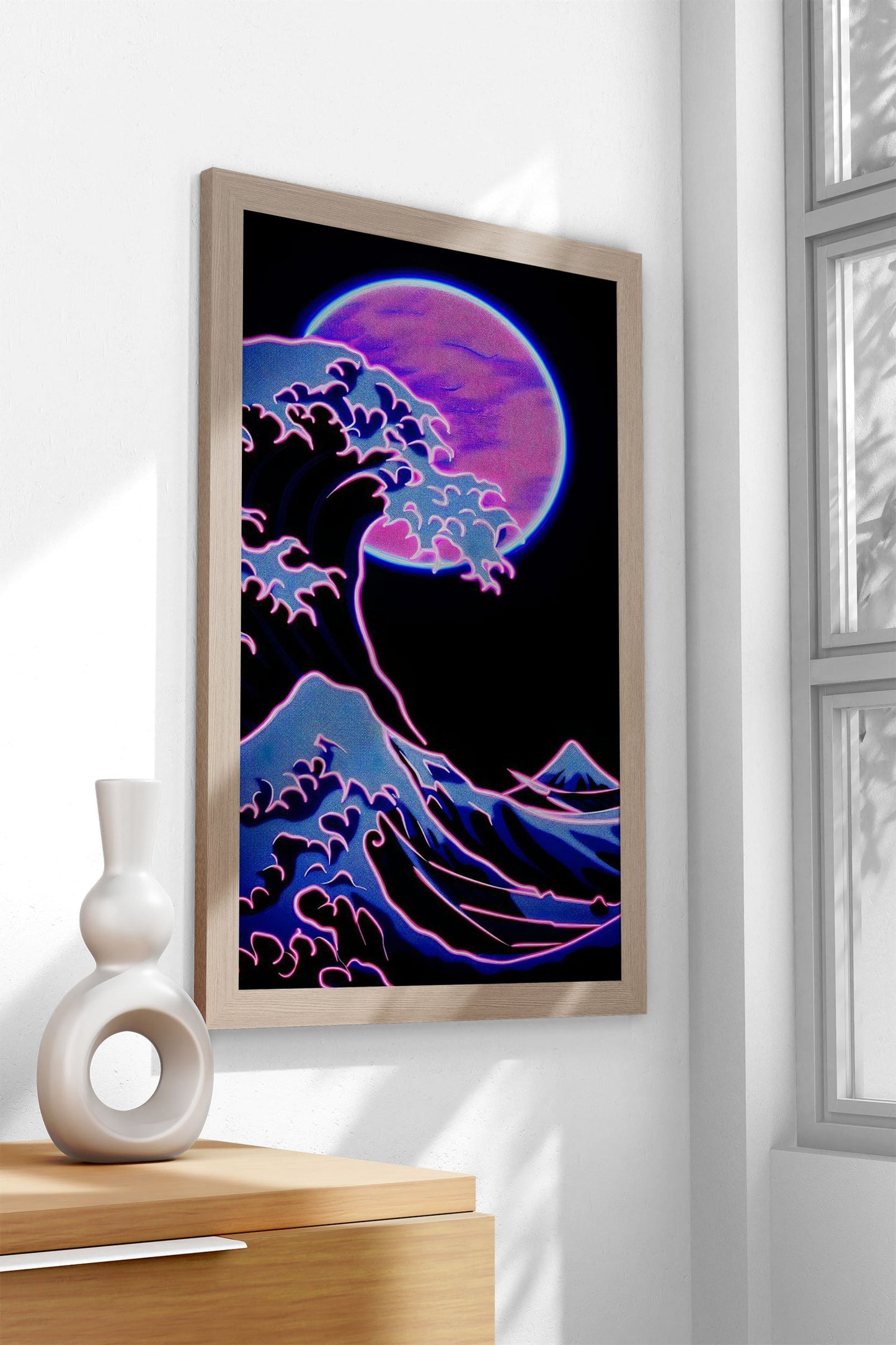 Neon Japan wave Asian Style Poster | Wall Art  for Home & Office | High-Quality Print - High-Quality Visual Display