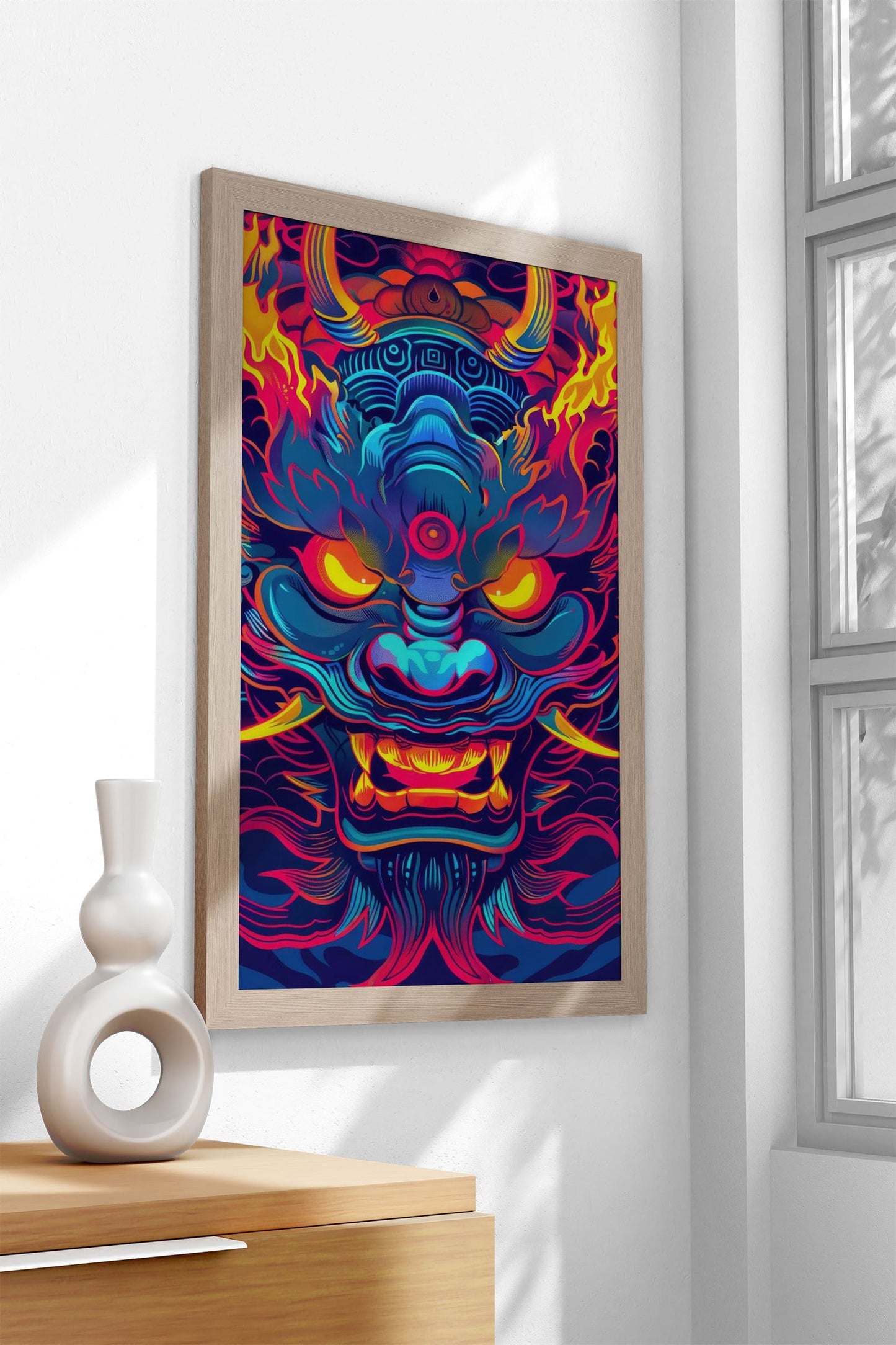 Neon Japanese Yokai Asian Style Poster | Wall  Art for Home & Office | High-Quality Print - High-Quality Visual Display