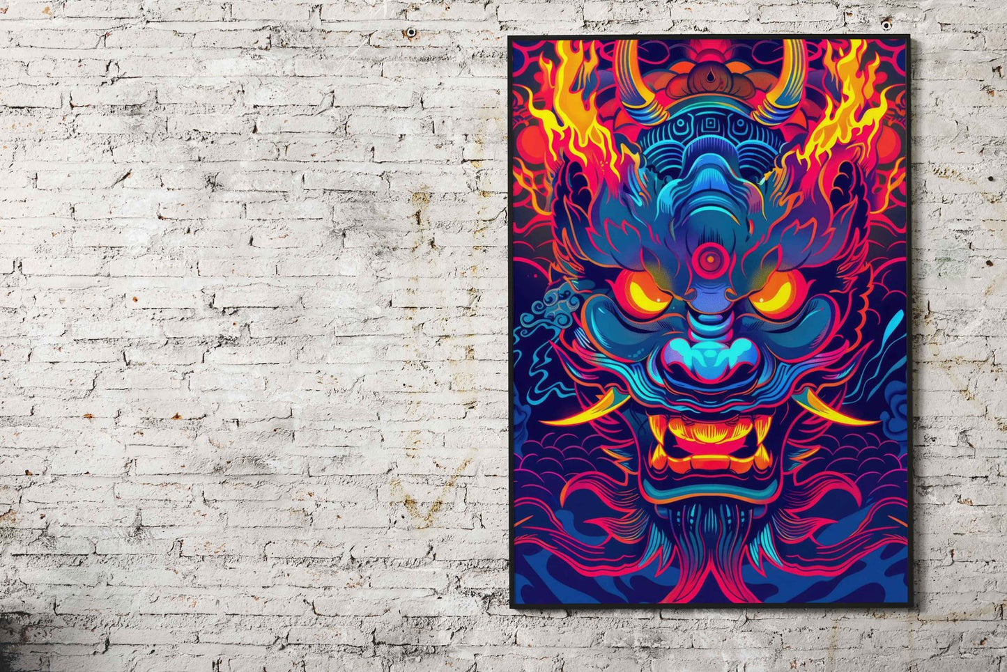 Neon Japanese Yokai Asian Style Poster | Wall  Art for Home & Office | High-Quality Print - High-Quality Visual Display