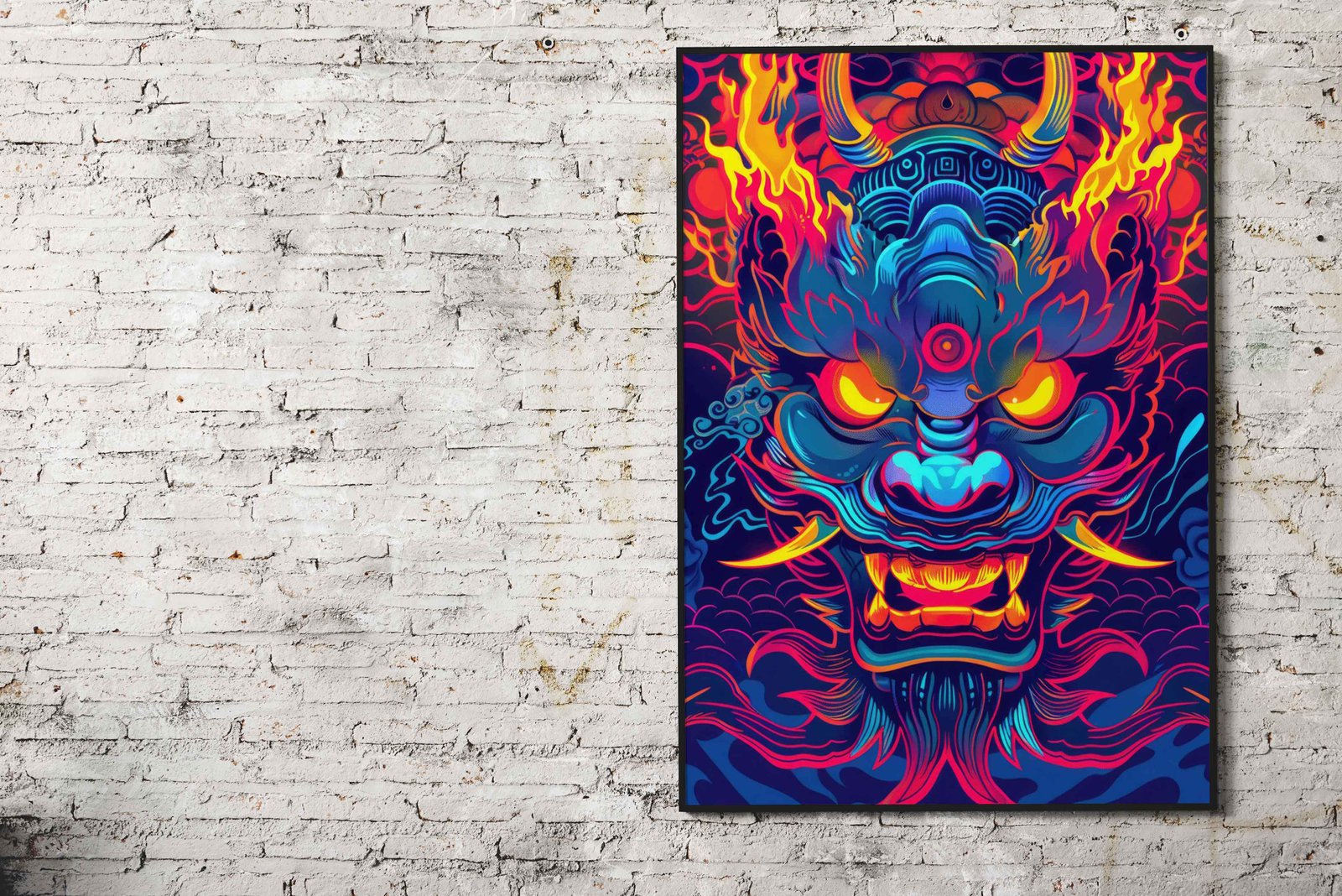 Neon Japanese Yokai Asian Style Poster | Wall  Art for Home & Office | High-Quality Print - High-Quality Visual Display