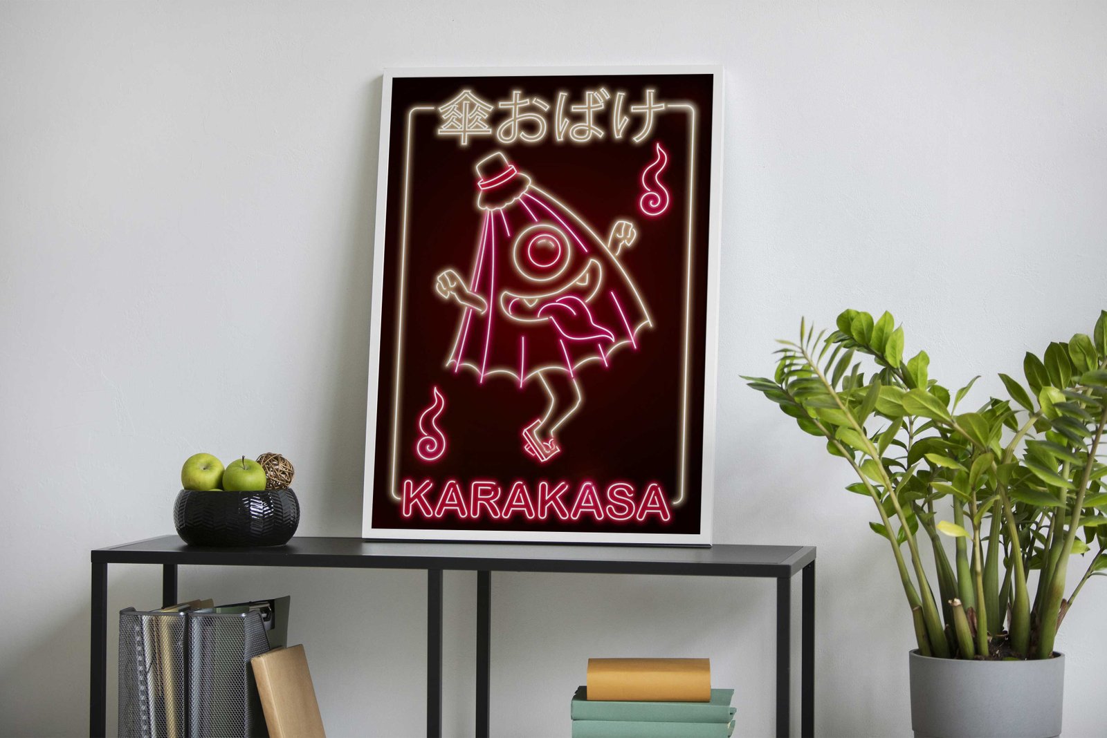 Neon Karakasa Red Yokai Asian Style Poster |  Wall Art for Home & Office | High-Quality Print - High-Quality Visual Display