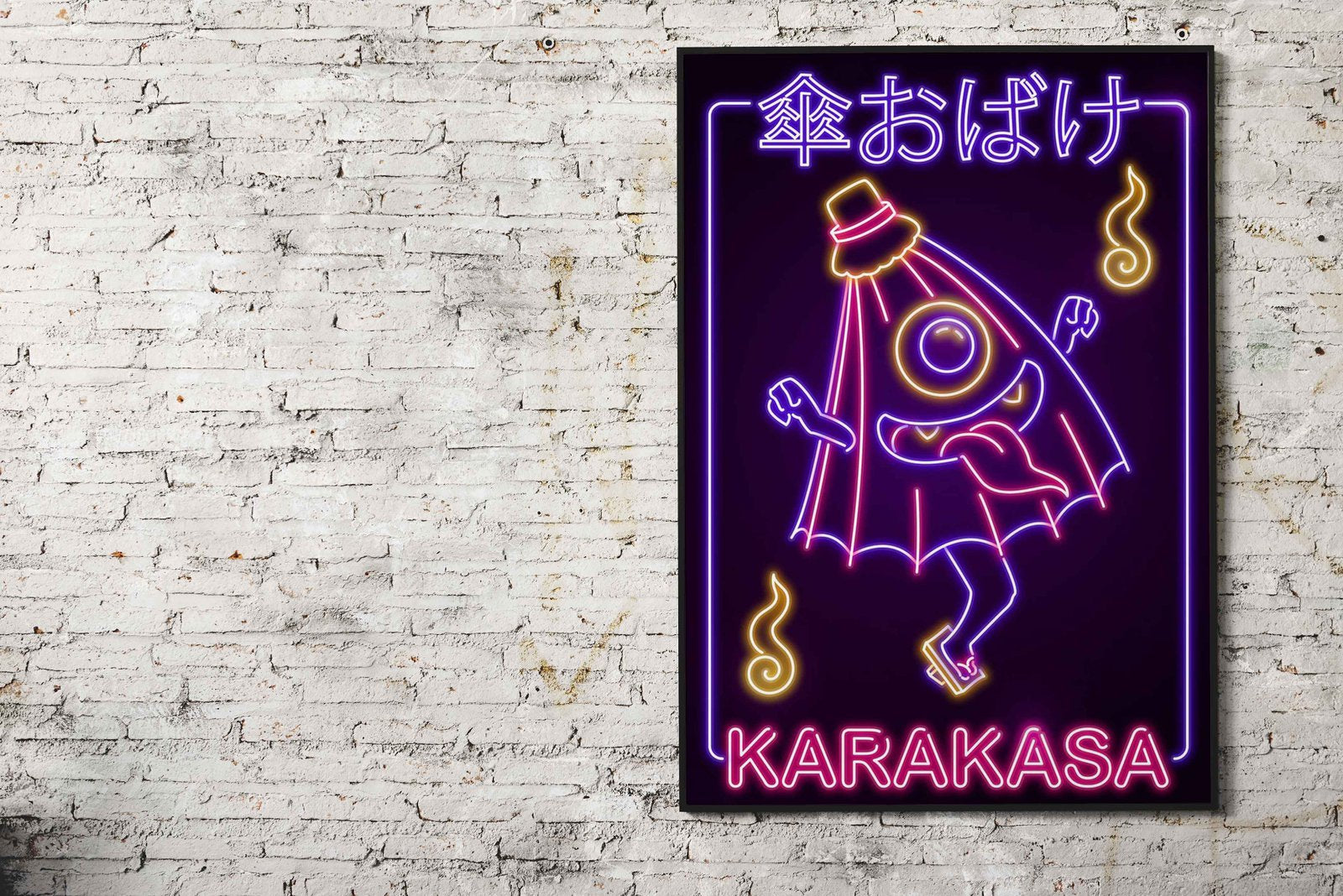 Neon Karakasa Yokai Asian Style Poster | Wall  Art for Home & Office | High-Quality Print - High-Quality Visual Display