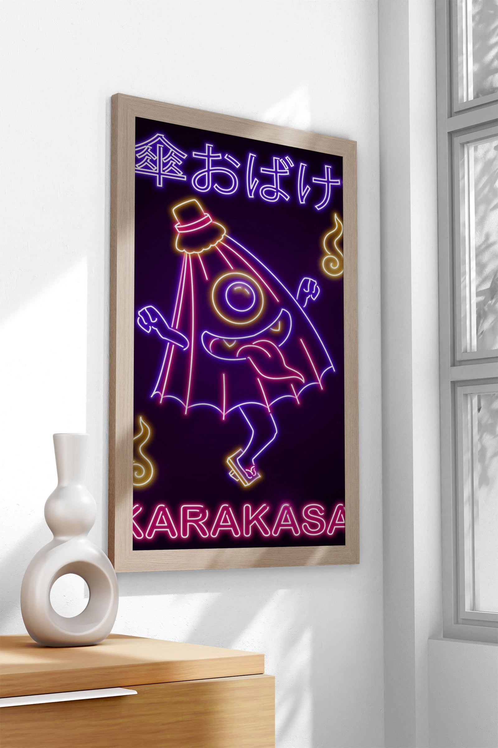 Neon Karakasa Yokai Asian Style Poster | Wall  Art for Home & Office | High-Quality Print - High-Quality Visual Display