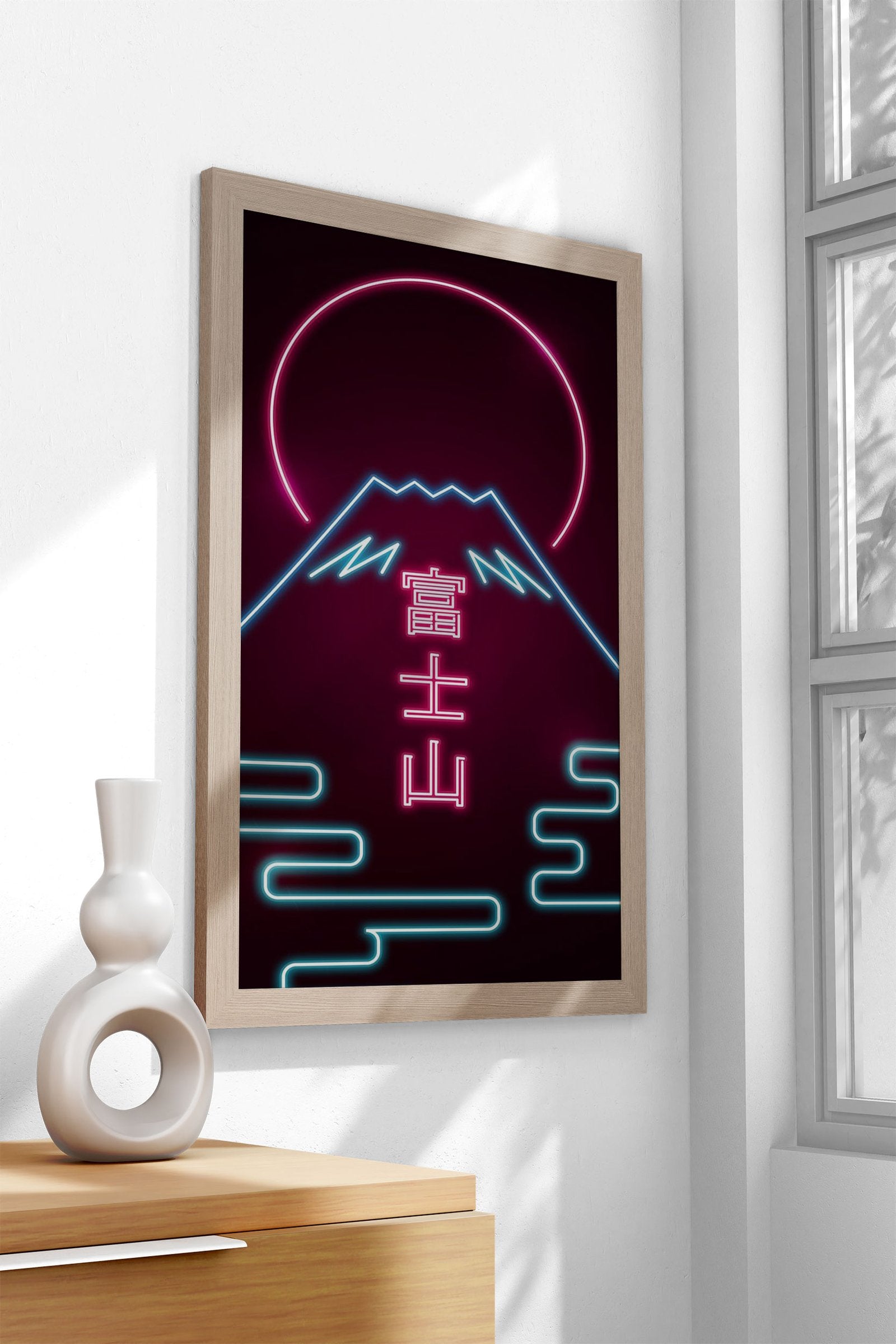 Neon Mount Fuji Asian Style Poster | Wall Art f or Home & Office | High-Quality Print - High-Quality Visual Display
