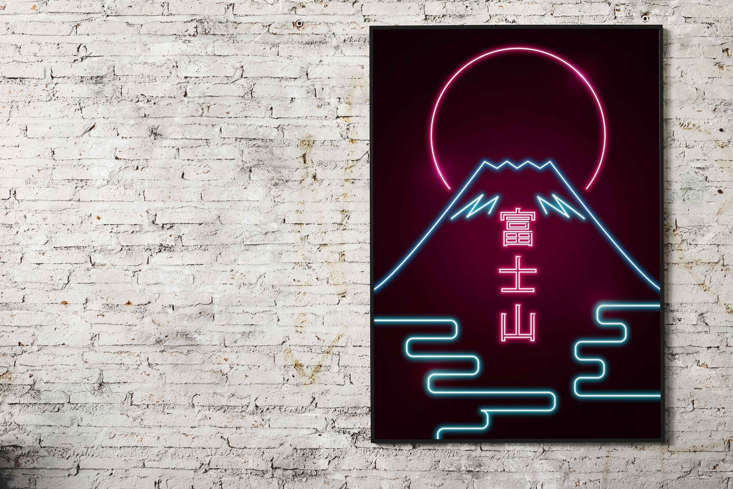 Neon Mount Fuji Asian Style Poster | Wall Art f or Home & Office | High-Quality Print - High-Quality Visual Display