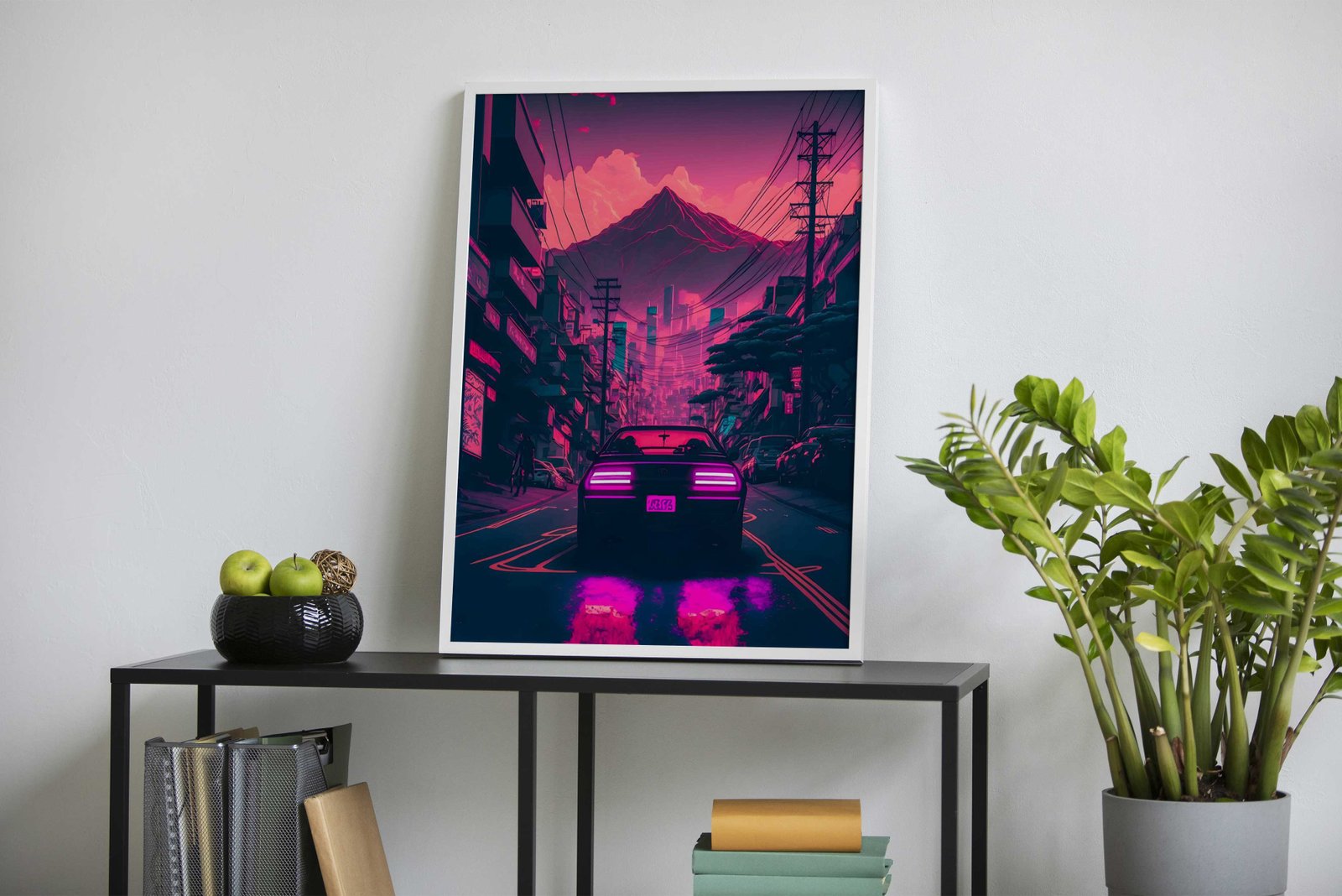 Neon Mountain JDM Car Asian Style Poster | W all Art for Home & Office | High-Quality Print - High-Quality Visual Display