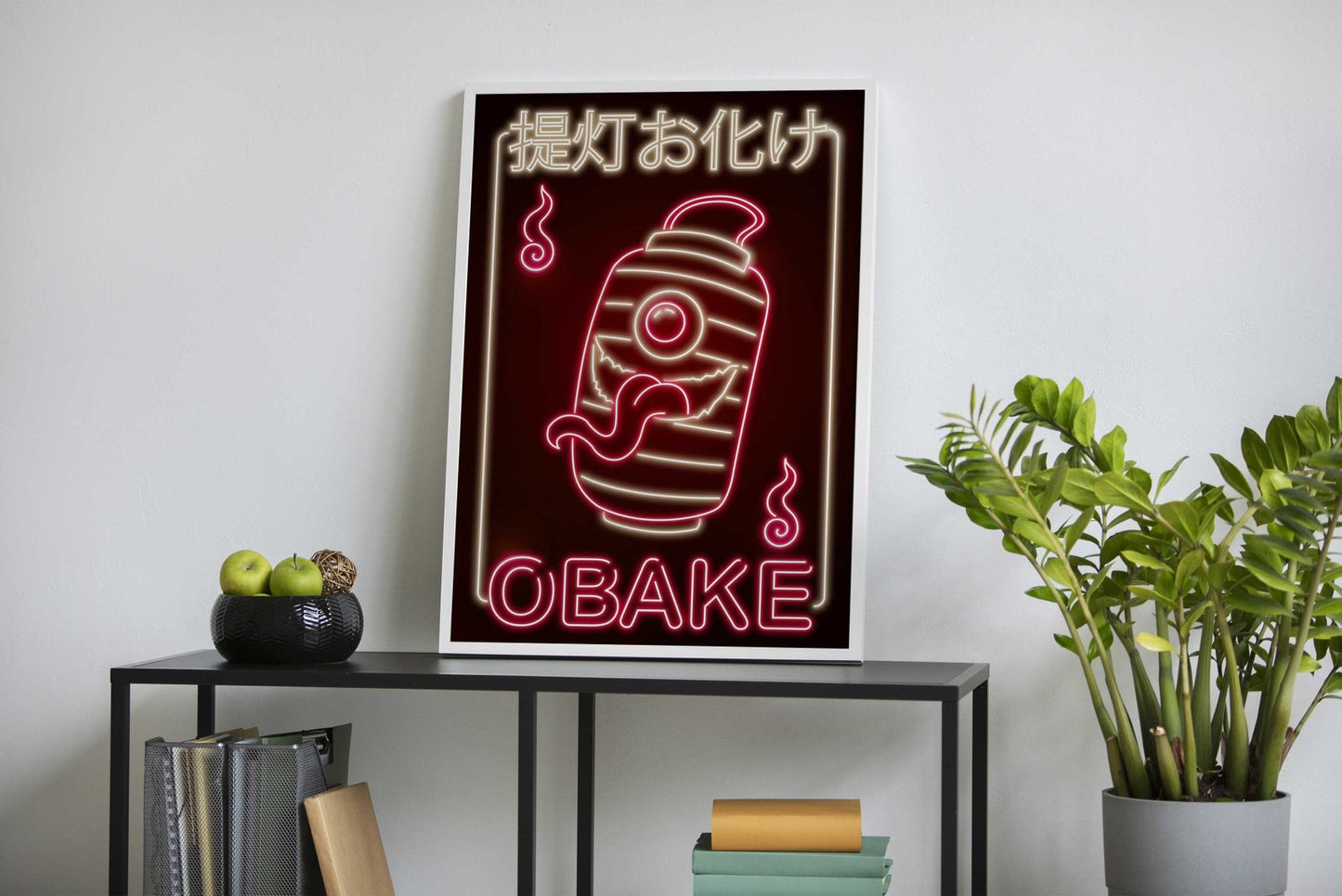 Neon Obake Red Yokai Asian Style Poster | Wa ll Art for Home & Office | High-Quality Print - High-Quality Visual Display