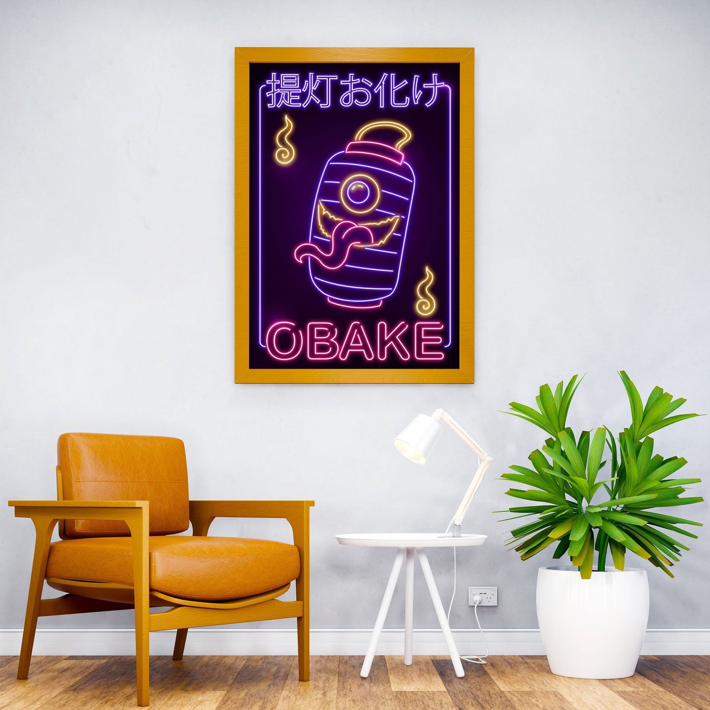 Neon Obake Yokai Asian Style Poster | Wall Ar t for Home & Office | High-Quality Print - High-Quality Visual Display