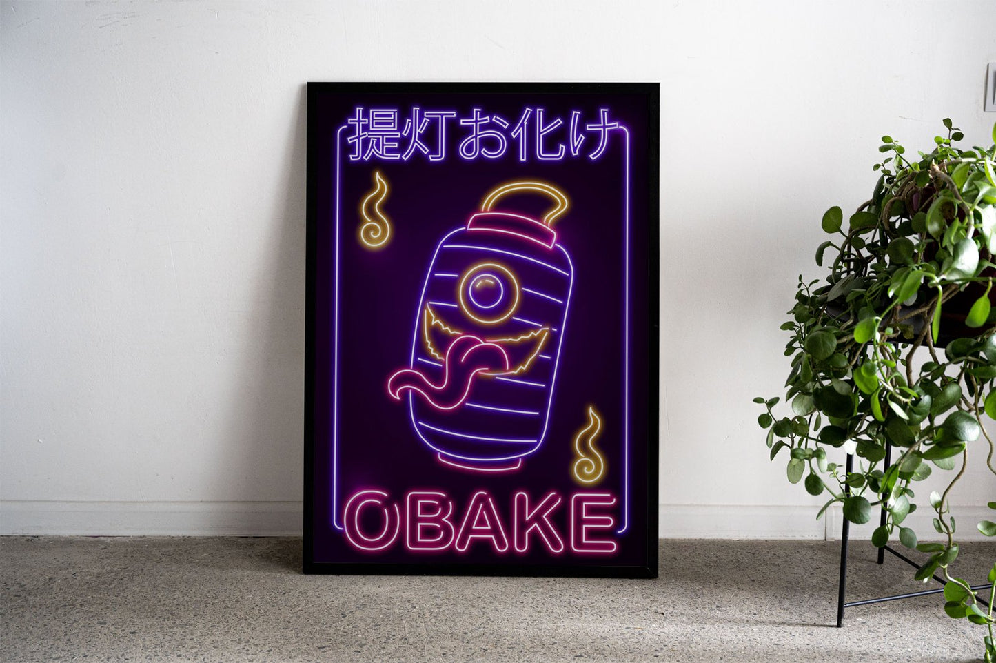 Neon Obake Yokai Asian Style Poster | Wall Ar t for Home & Office | High-Quality Print - High-Quality Visual Display