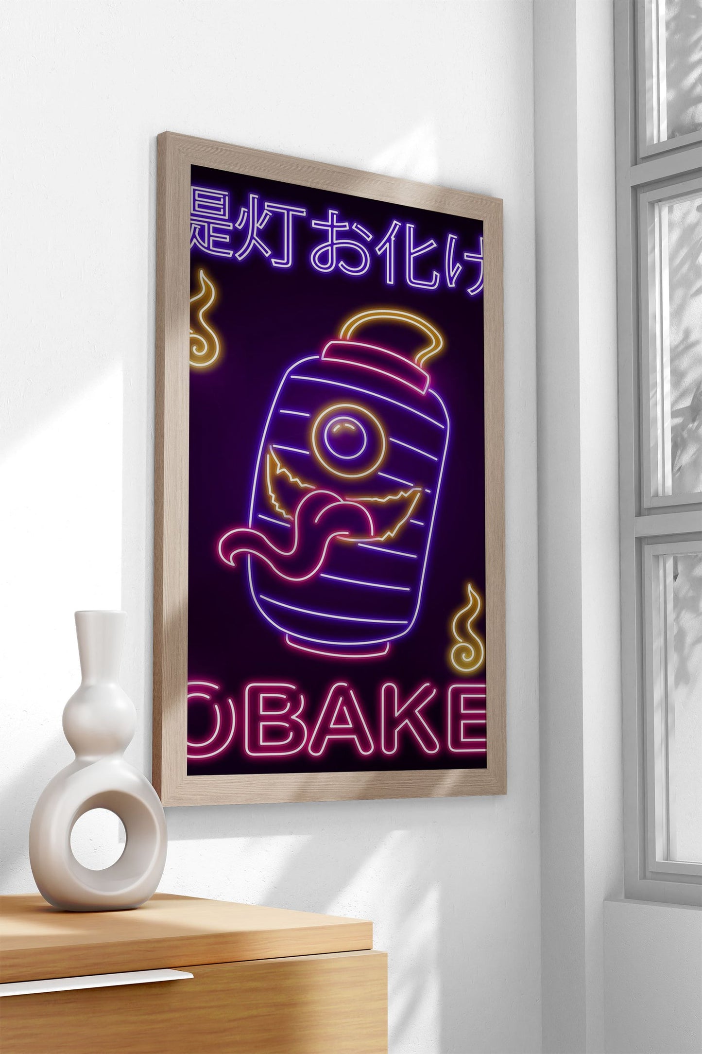 Neon Obake Yokai Asian Style Poster | Wall Ar t for Home & Office | High-Quality Print - High-Quality Visual Display