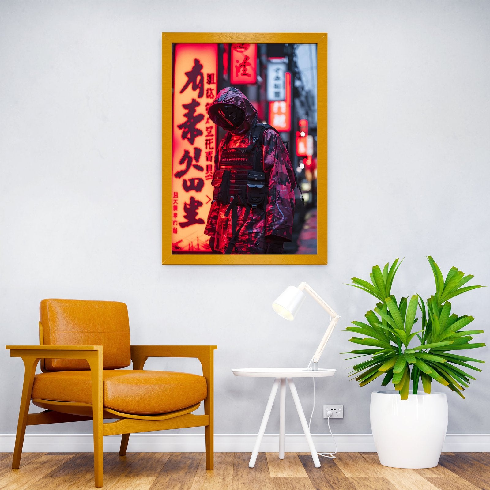 Neon Samurai Cyberpunk Asian Style Poster |  Wall Art for Home & Office | High-Quality Print - High-Quality Visual Display