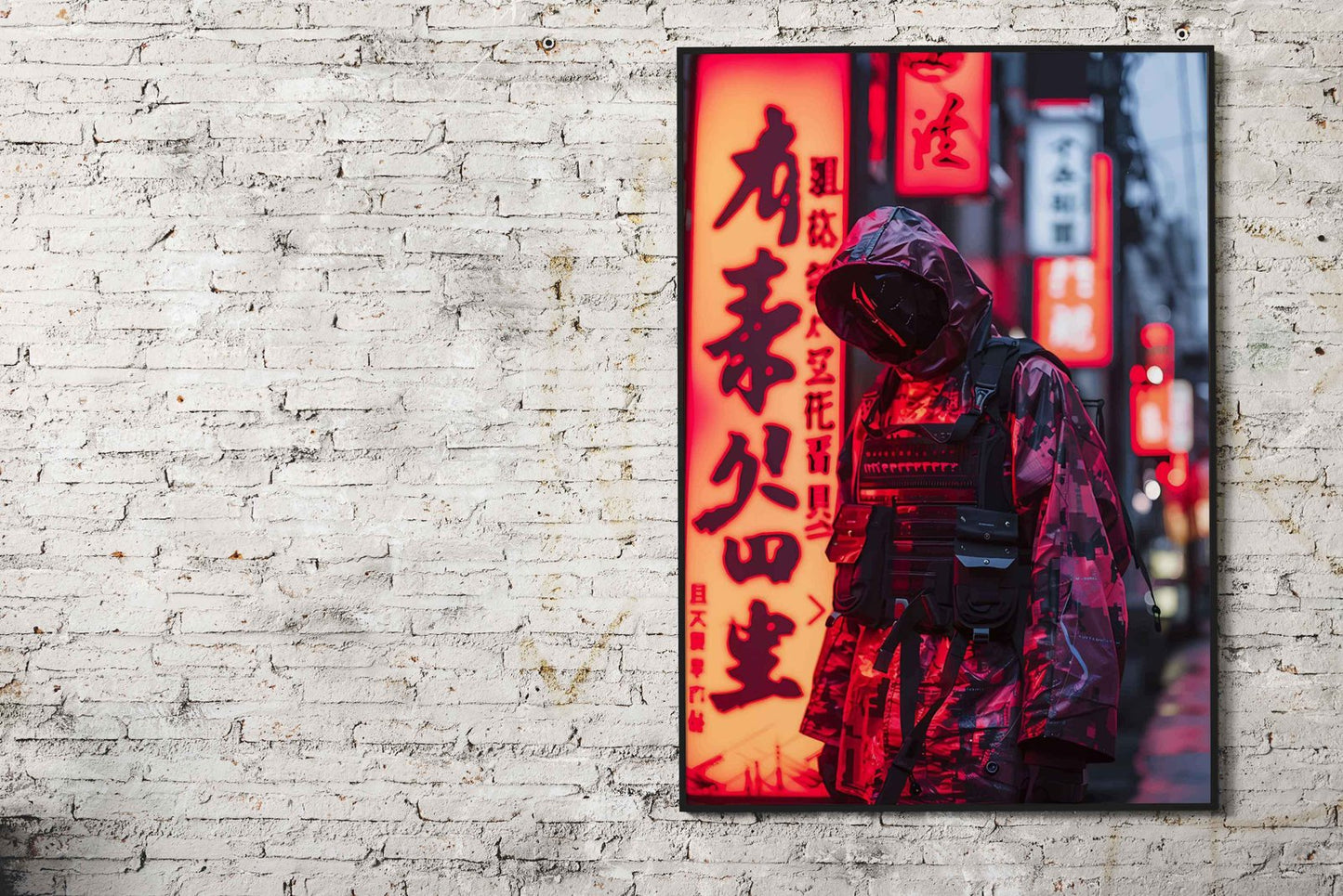 Neon Samurai Cyberpunk Asian Style Poster |  Wall Art for Home & Office | High-Quality Print - High-Quality Visual Display