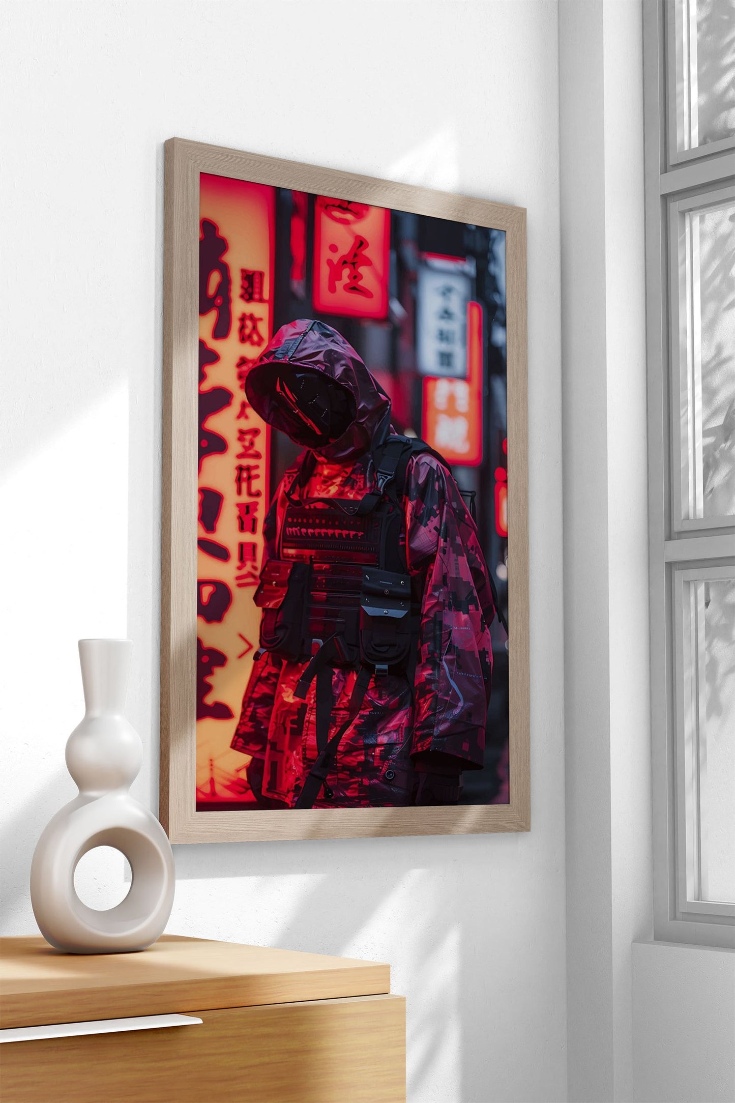 Neon Samurai Cyberpunk Asian Style Poster |  Wall Art for Home & Office | High-Quality Print - High-Quality Visual Display