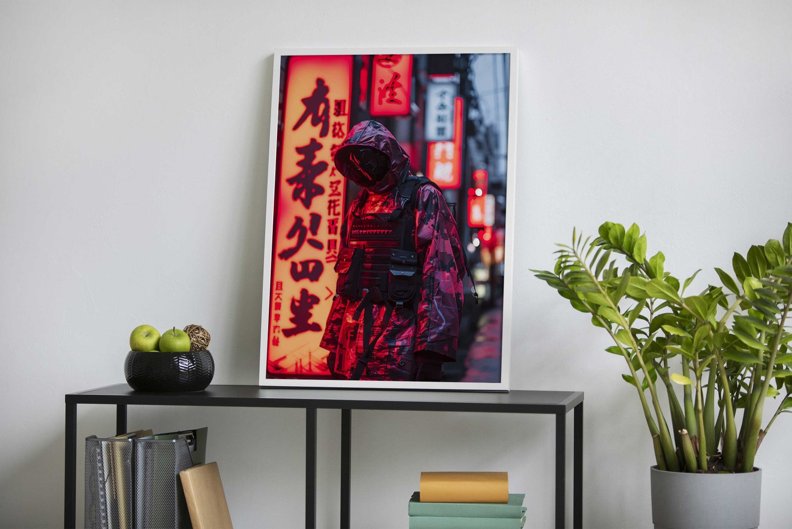Neon Samurai Cyberpunk Asian Style Poster |  Wall Art for Home & Office | High-Quality Print - High-Quality Visual Display