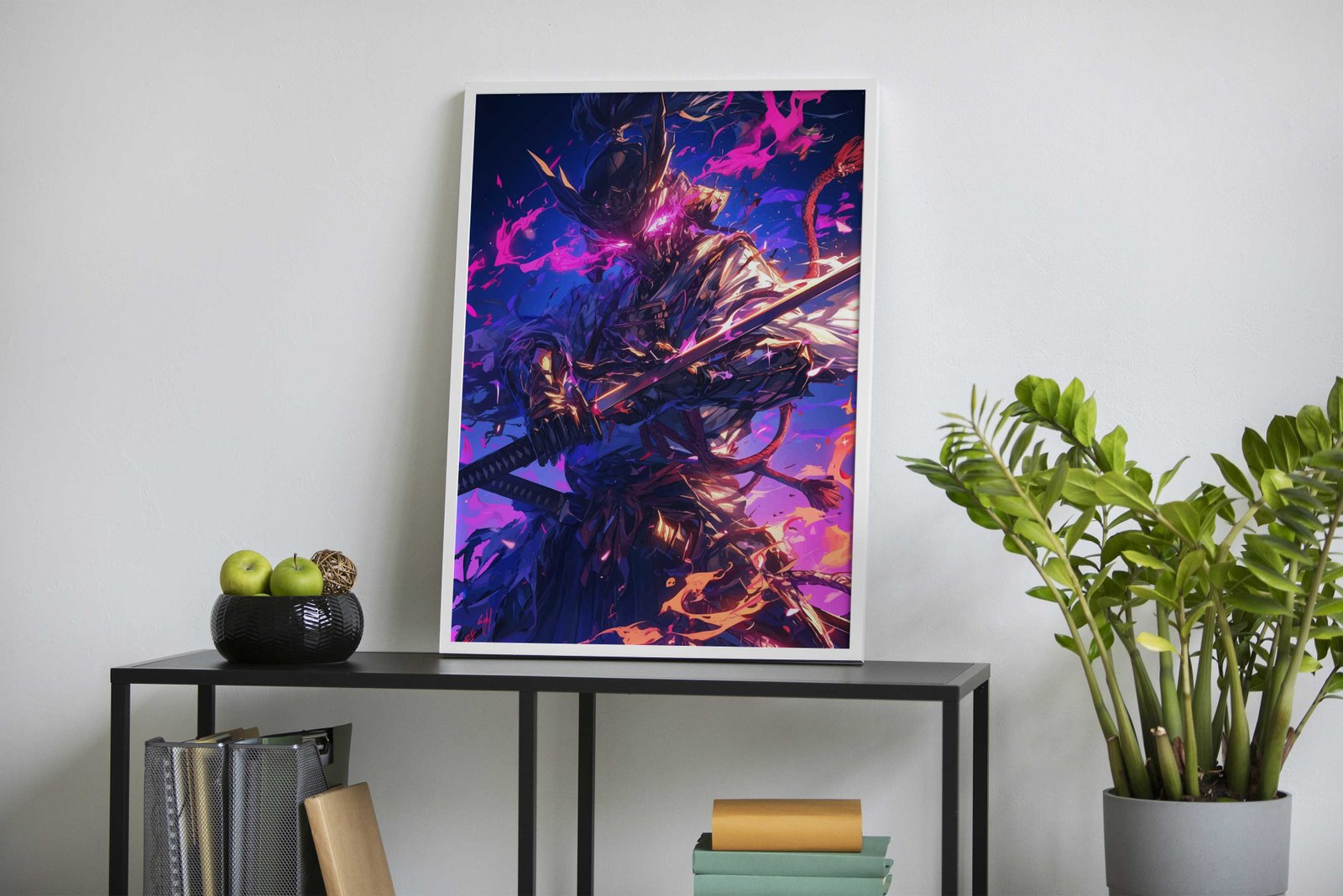 Neon Samurai Warrior Asian Style Poster | Wal l Art for Home & Office | High-Quality Print - High-Quality Visual Display