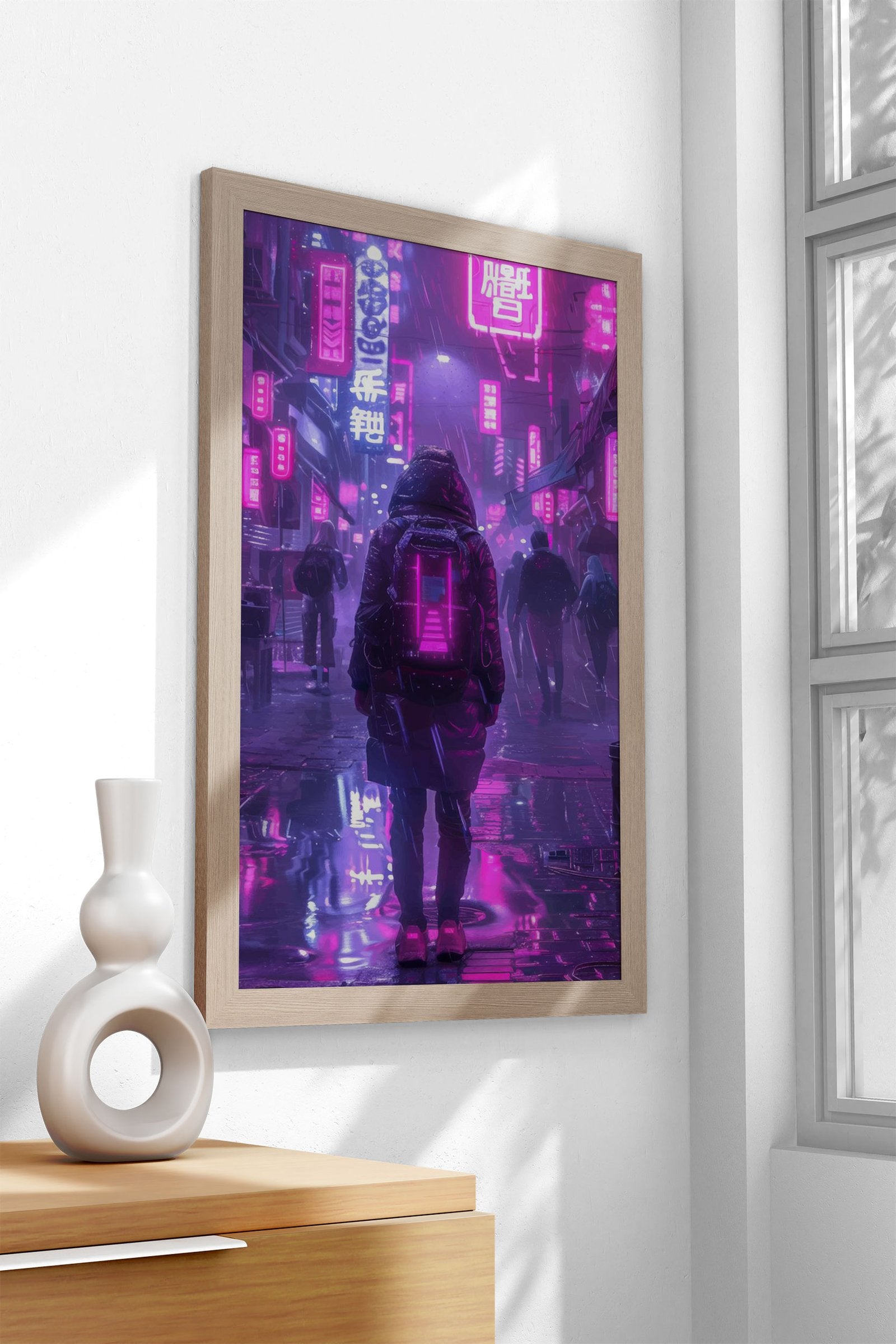 Neon Streets Cyber Future Asian Style Poster  | Wall Art for Home & Office | High-Quality Print - High-Quality Visual Display