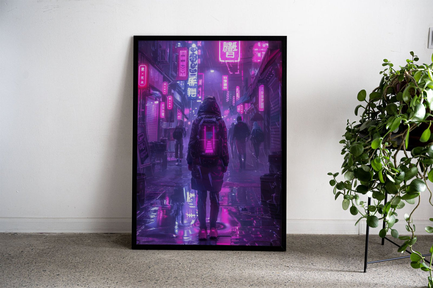 Neon Streets Cyber Future Asian Style Poster  | Wall Art for Home & Office | High-Quality Print - High-Quality Visual Display