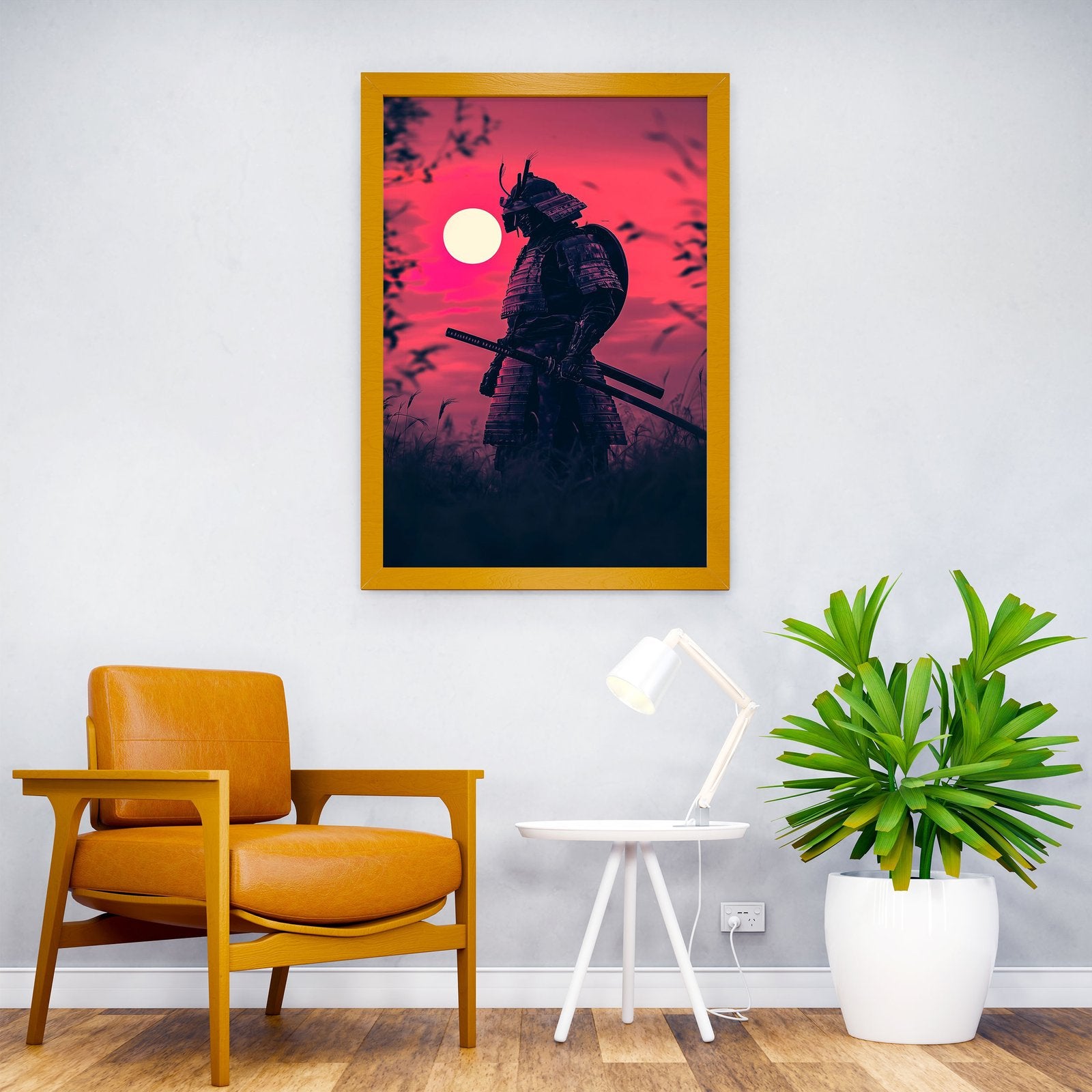Neon Sunset Cryopunk Samurai Asian Style Po ster | Wall Art for Home & Office | High-Quality Print - High-Quality Visual Display