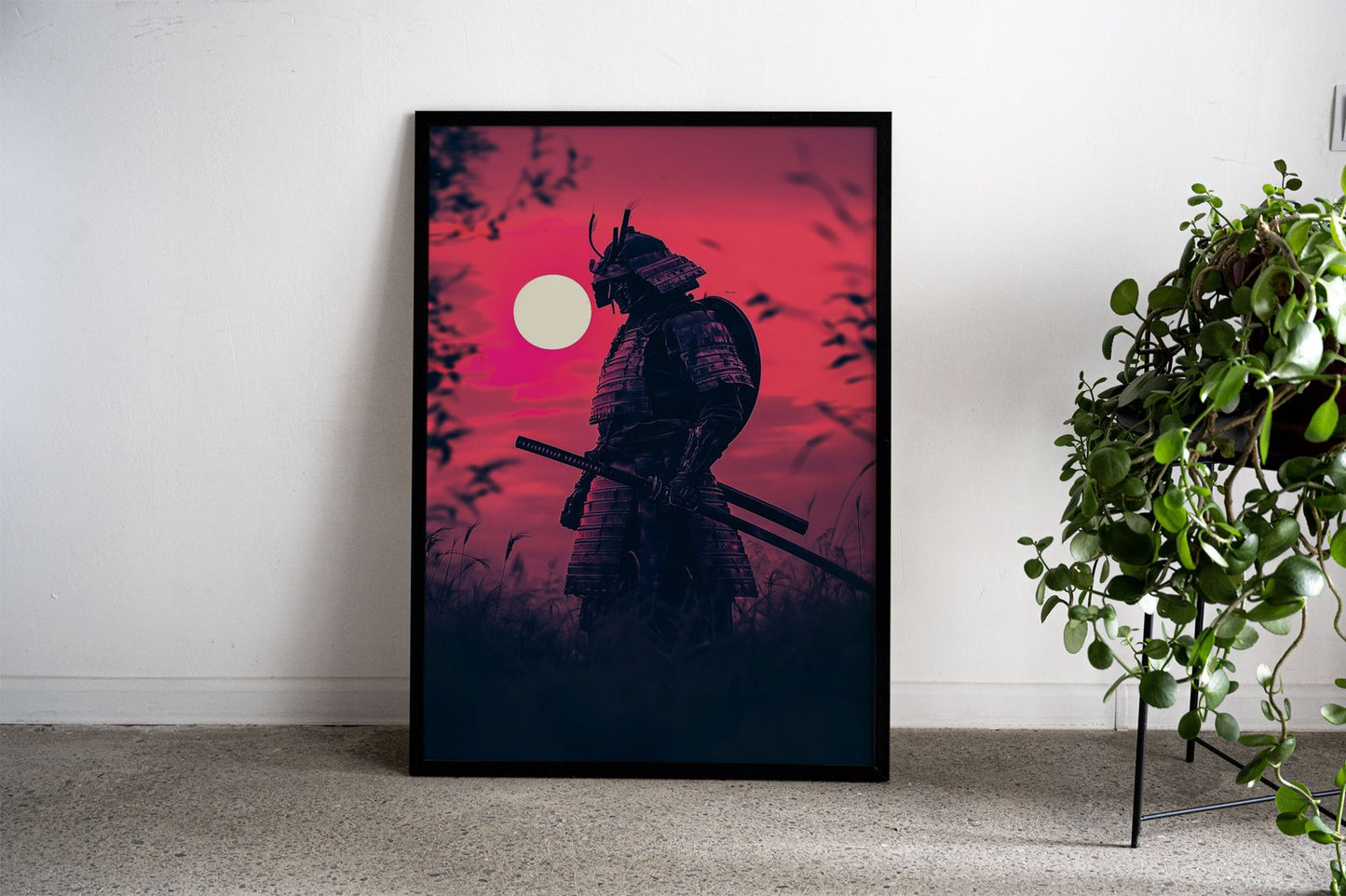 Neon Sunset Cryopunk Samurai Asian Style Po ster | Wall Art for Home & Office | High-Quality Print - High-Quality Visual Display