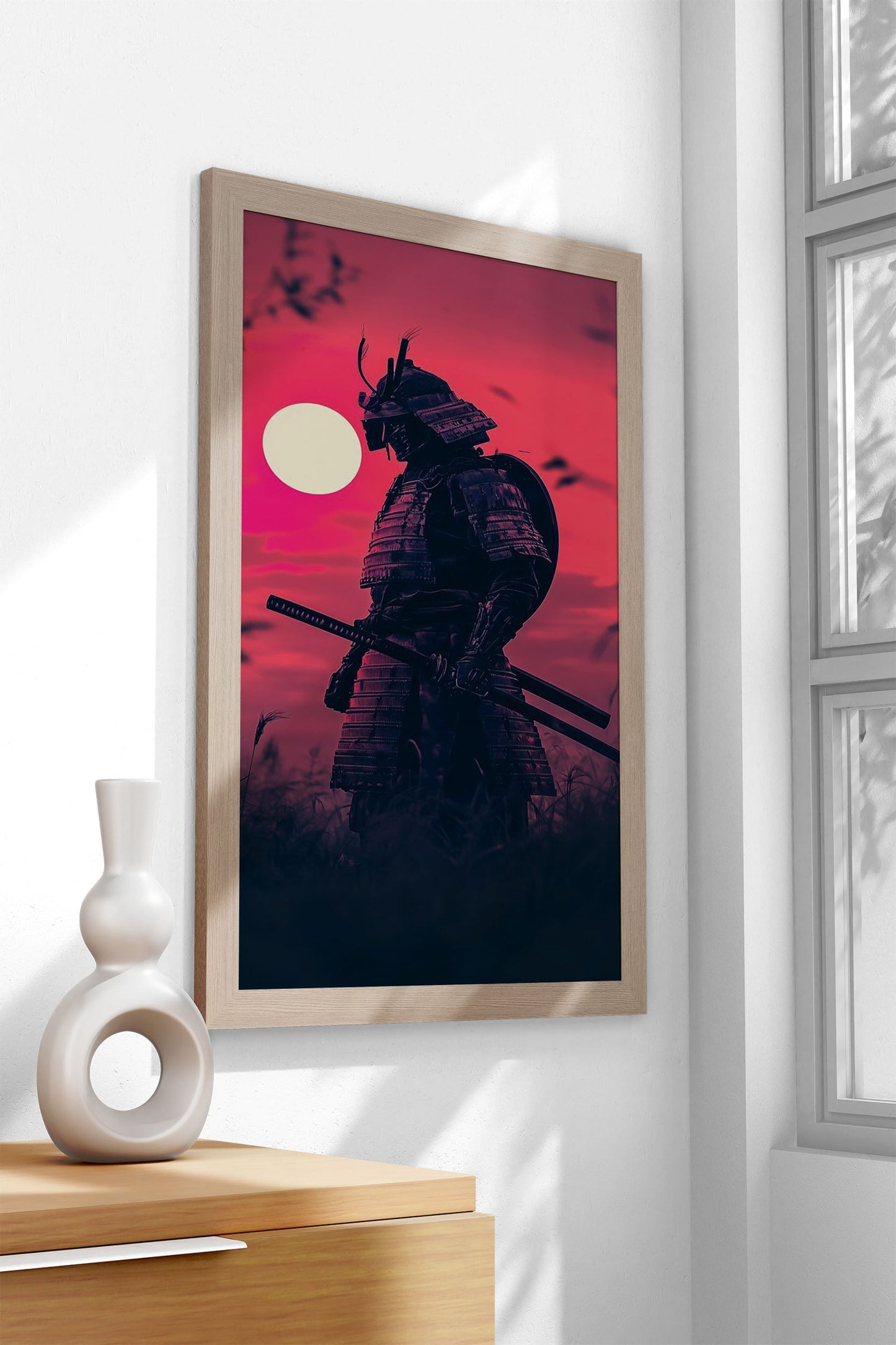 Neon Sunset Cryopunk Samurai Asian Style Po ster | Wall Art for Home & Office | High-Quality Print - High-Quality Visual Display