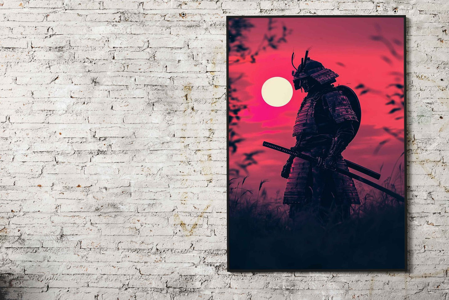 Neon Sunset Cryopunk Samurai Asian Style Po ster | Wall Art for Home & Office | High-Quality Print - High-Quality Visual Display