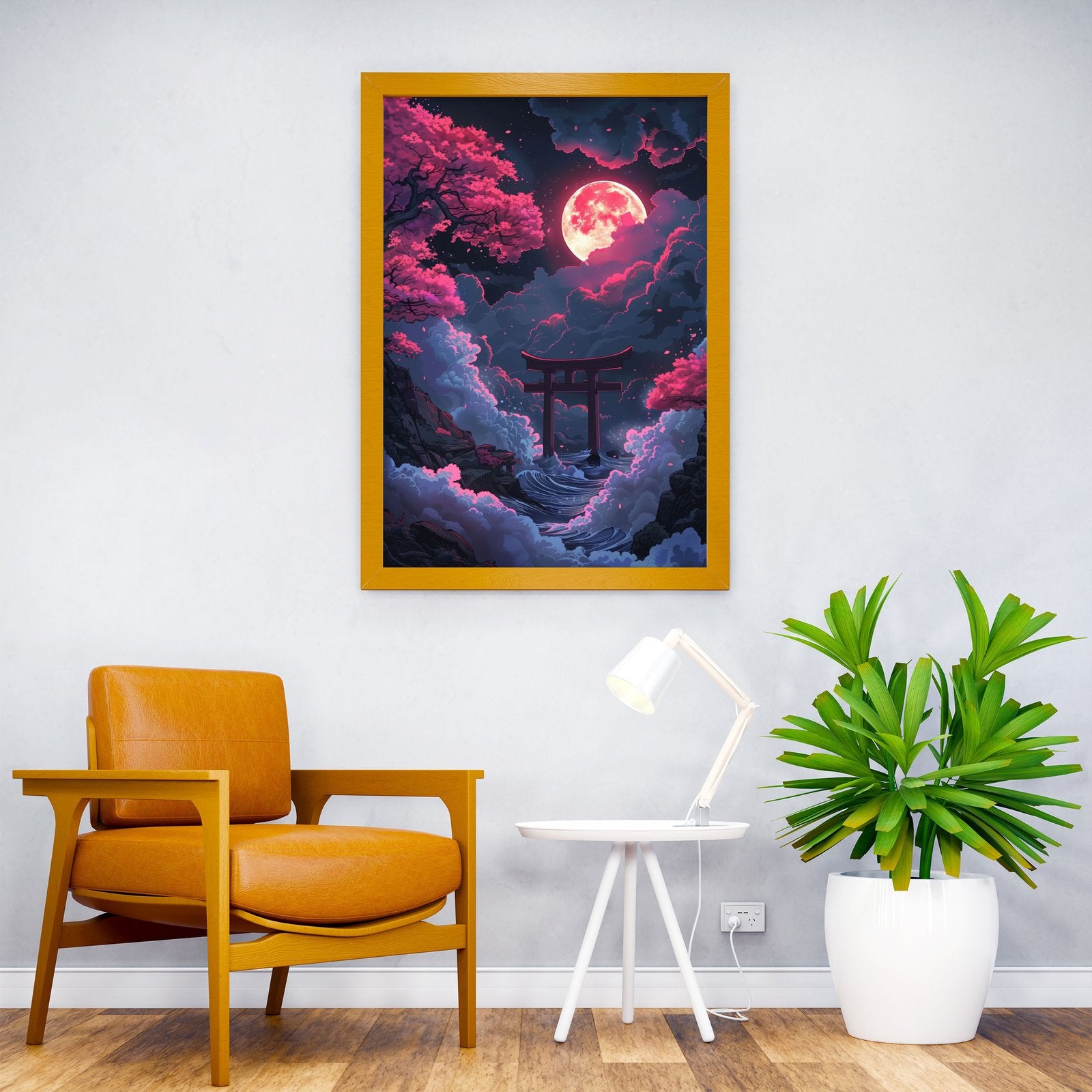 Neon Torii japanese gate Asian Style Poster |  Wall Art for Home & Office | High-Quality Print - High-Quality Visual Display