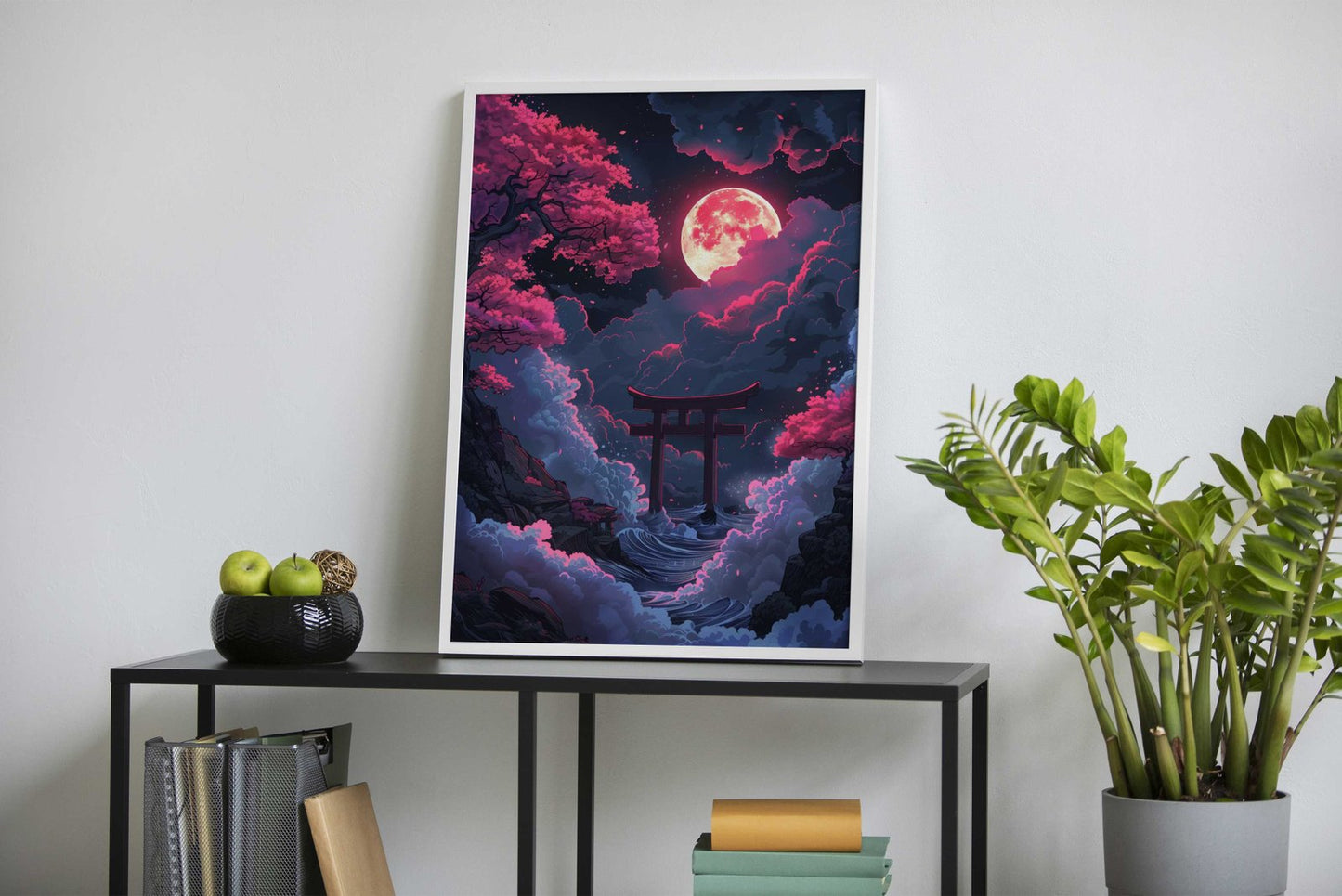 Neon Torii japanese gate Asian Style Poster |  Wall Art for Home & Office | High-Quality Print - High-Quality Visual Display