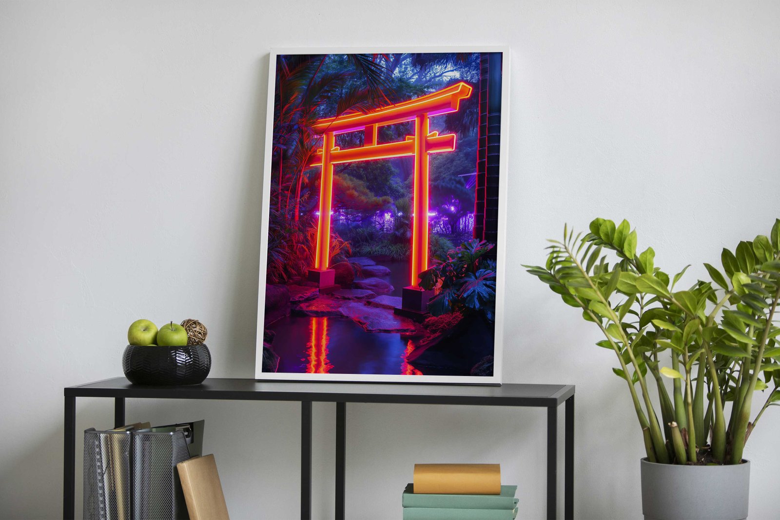 Neon Torii of Peace Asian Style Poster | Wall A rt for Home & Office | High-Quality Print - High-Quality Visual Display