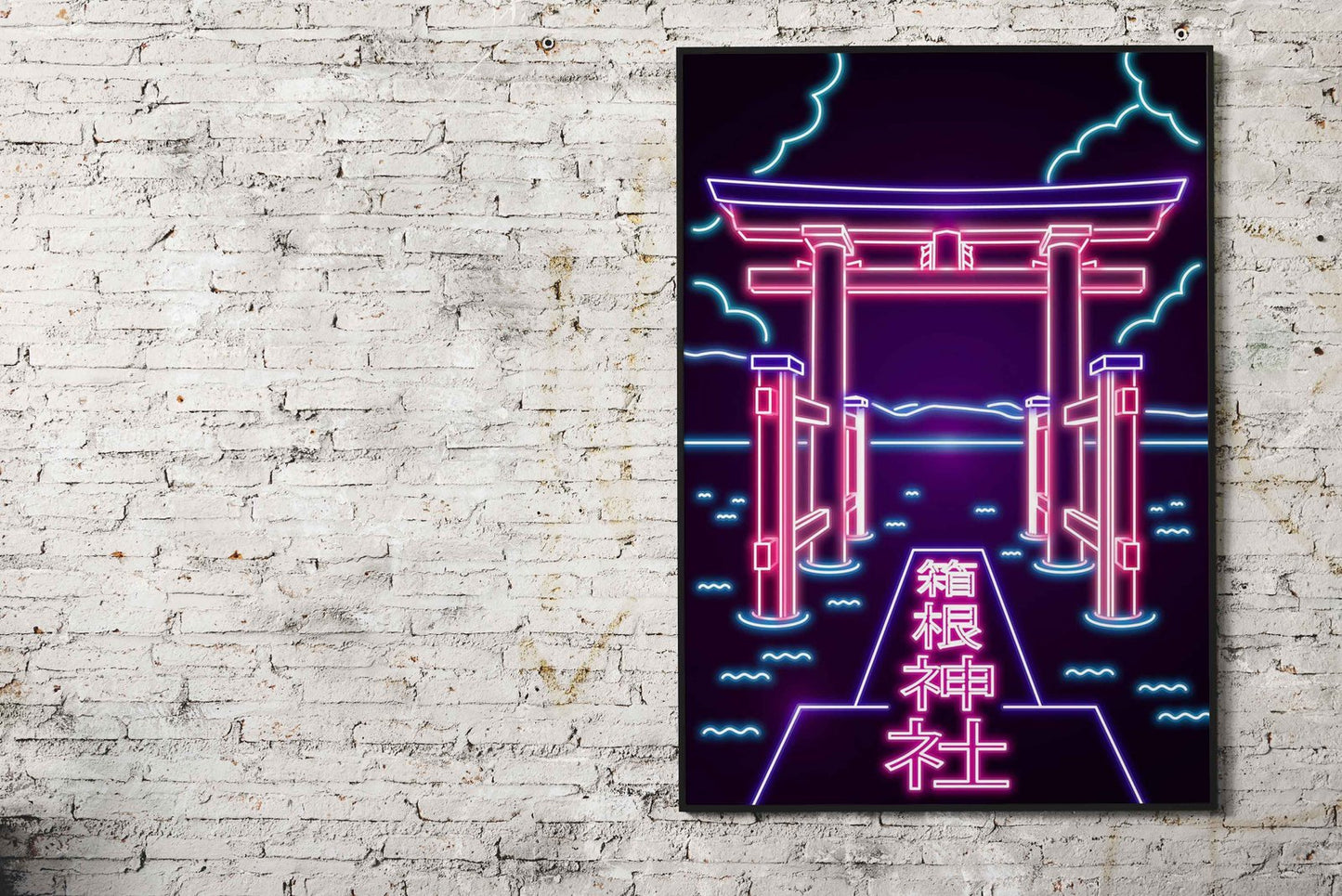 Neon Torii Asian Style Poster | Wall Art for Ho me & Office | High-Quality Print - High-Quality Visual Display