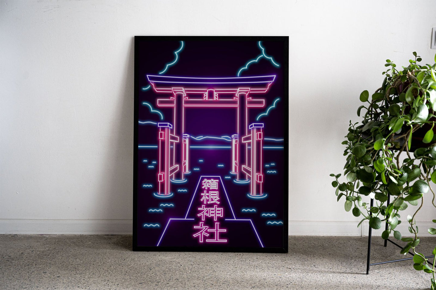Neon Torii Asian Style Poster | Wall Art for Ho me & Office | High-Quality Print - High-Quality Visual Display