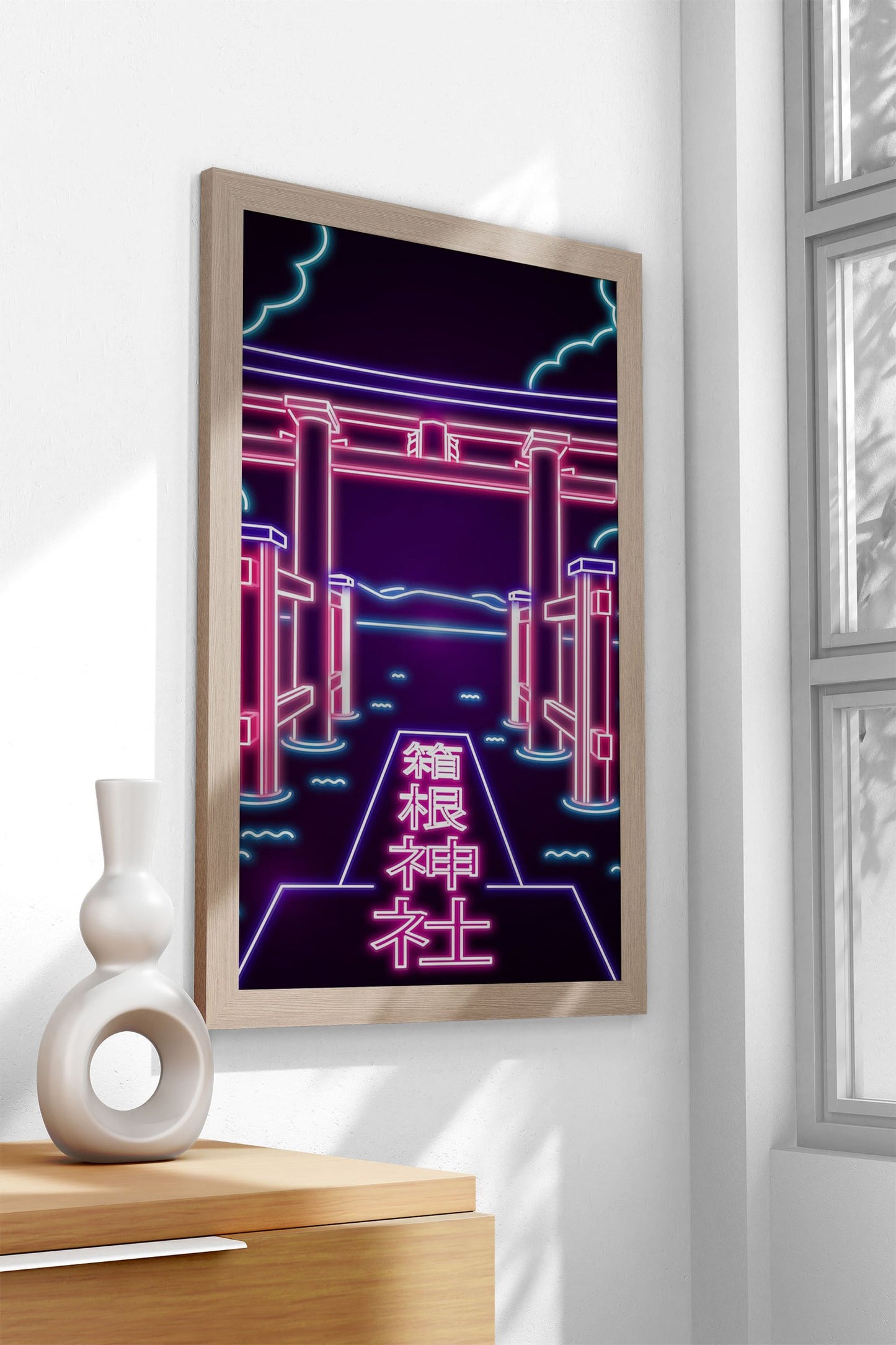 Neon Torii Asian Style Poster | Wall Art for Ho me & Office | High-Quality Print - High-Quality Visual Display