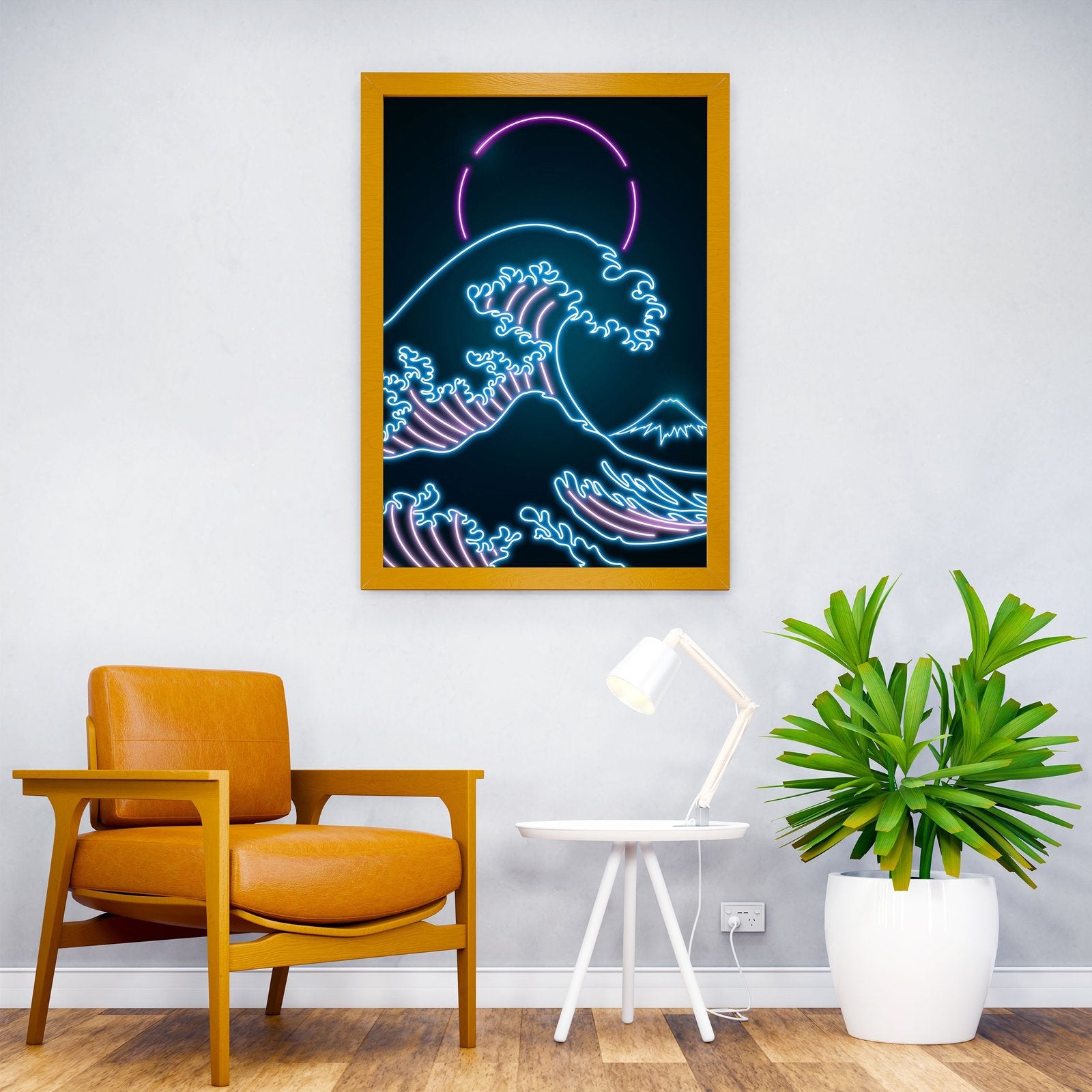 Neon Wave Asian Style Poster | Wall Art for Ho me & Office | High-Quality Print - High-Quality Visual Display