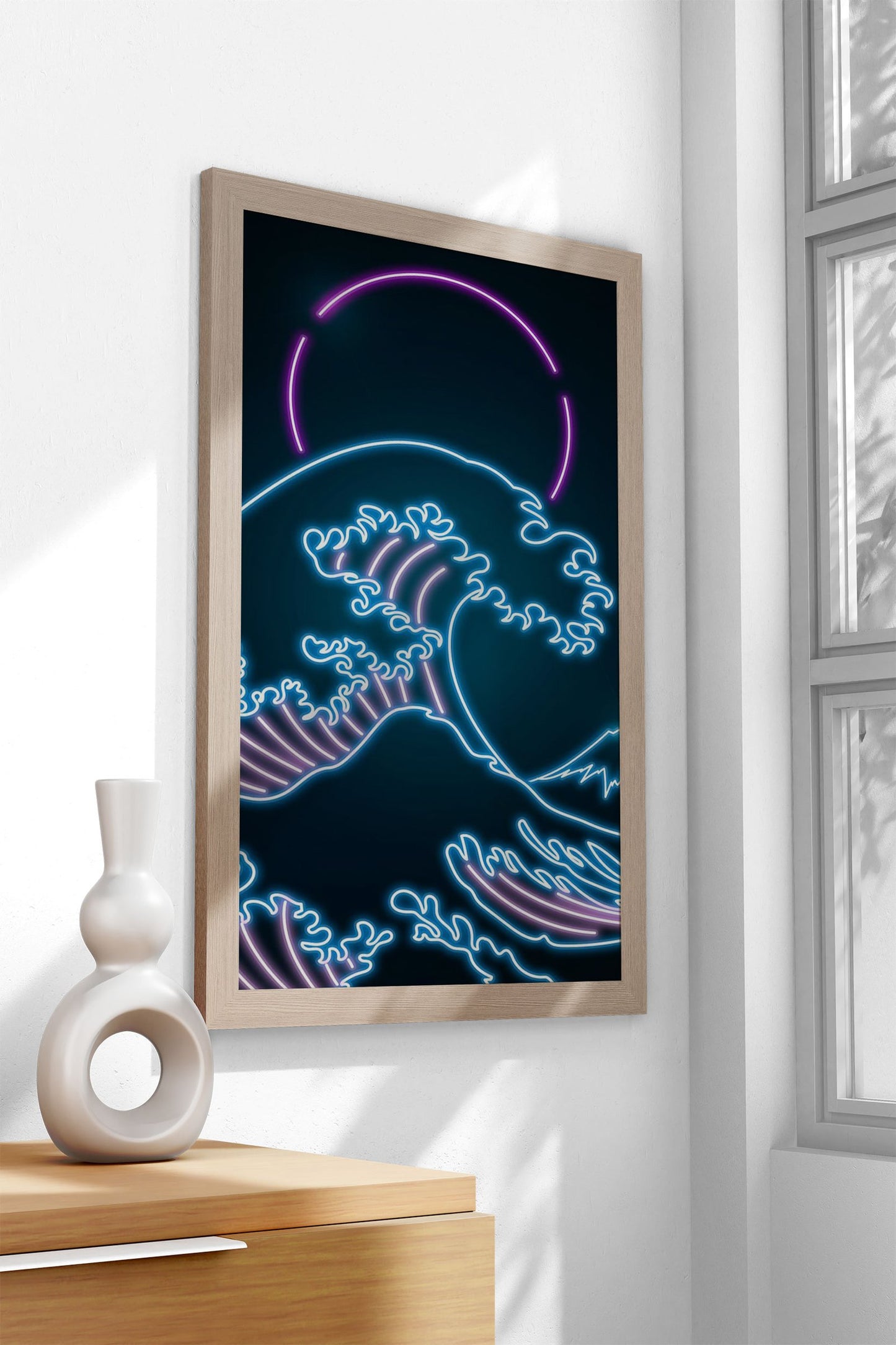 Neon Wave Asian Style Poster | Wall Art for Ho me & Office | High-Quality Print - High-Quality Visual Display