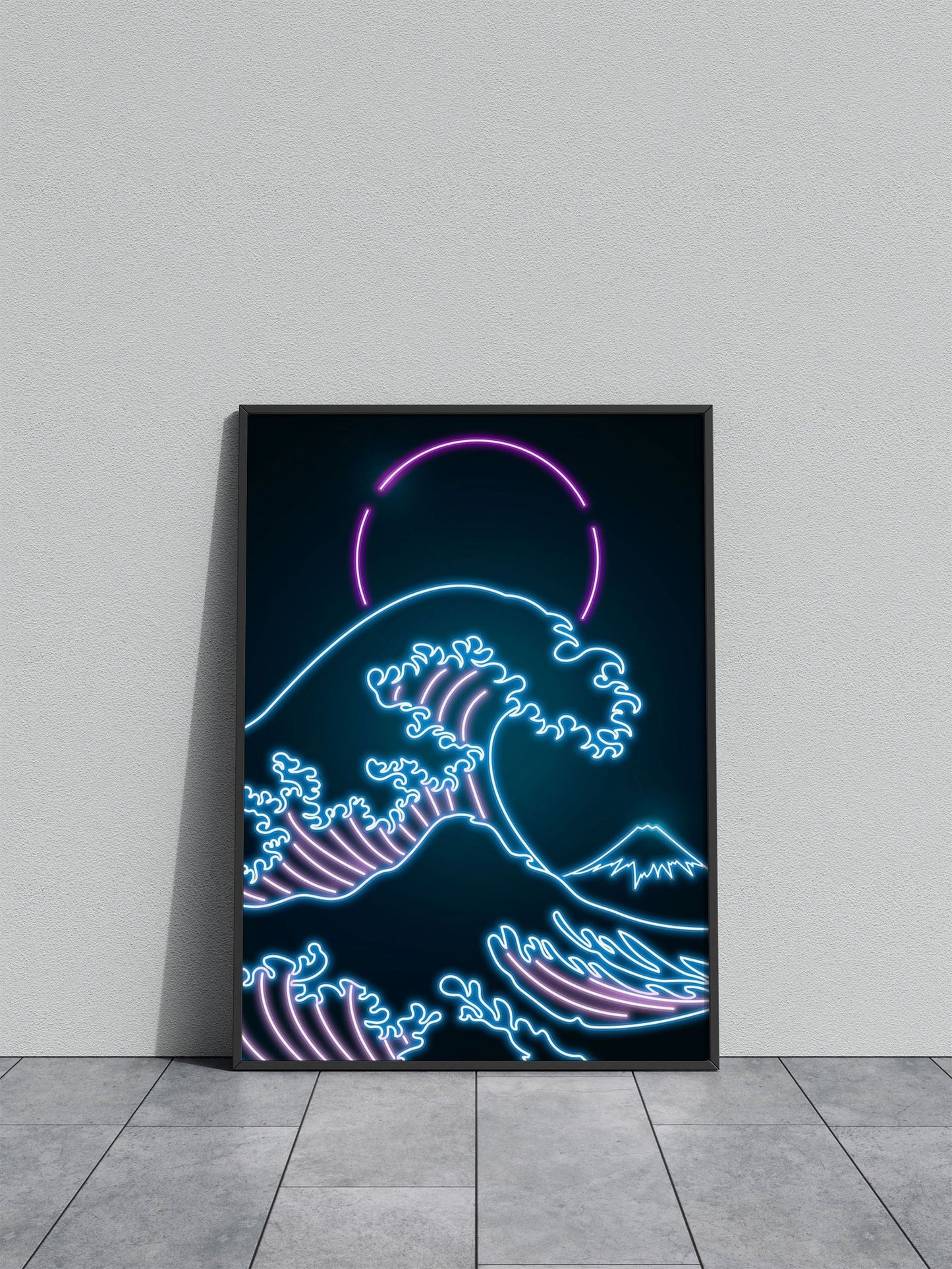 Neon Wave Asian Style Poster | Wall Art for Ho me & Office | High-Quality Print - High-Quality Visual Display