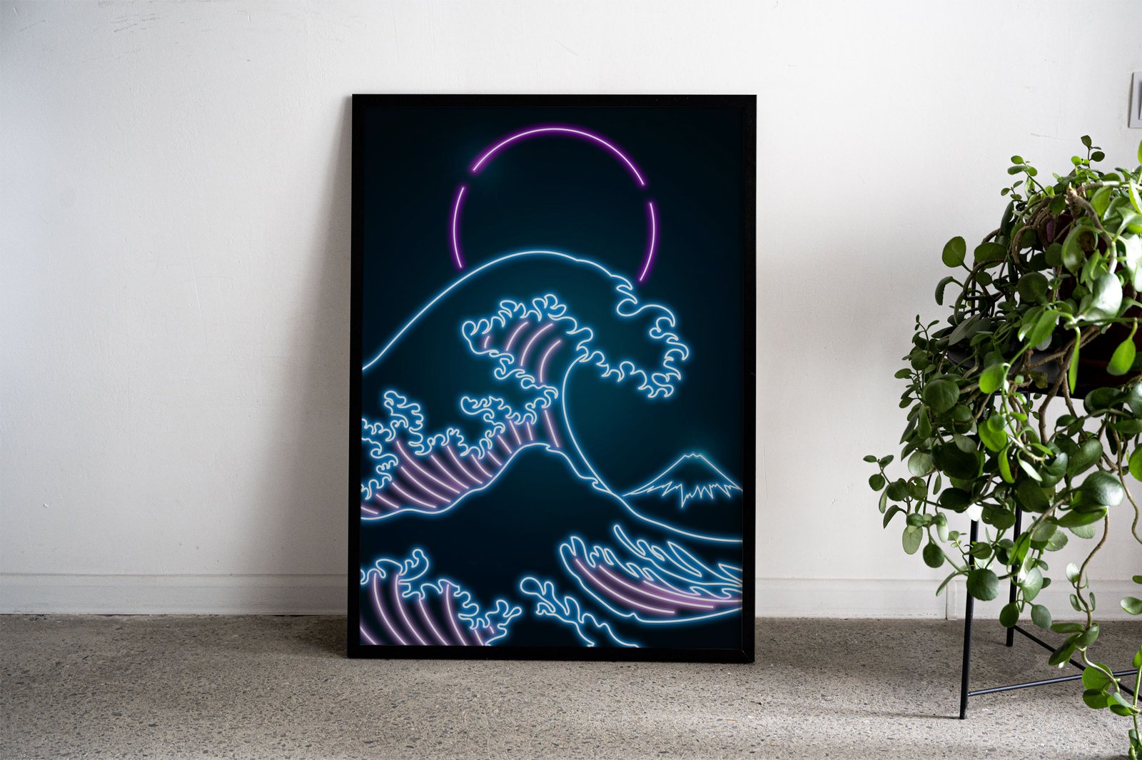 Neon Wave Asian Style Poster | Wall Art for Ho me & Office | High-Quality Print - High-Quality Visual Display