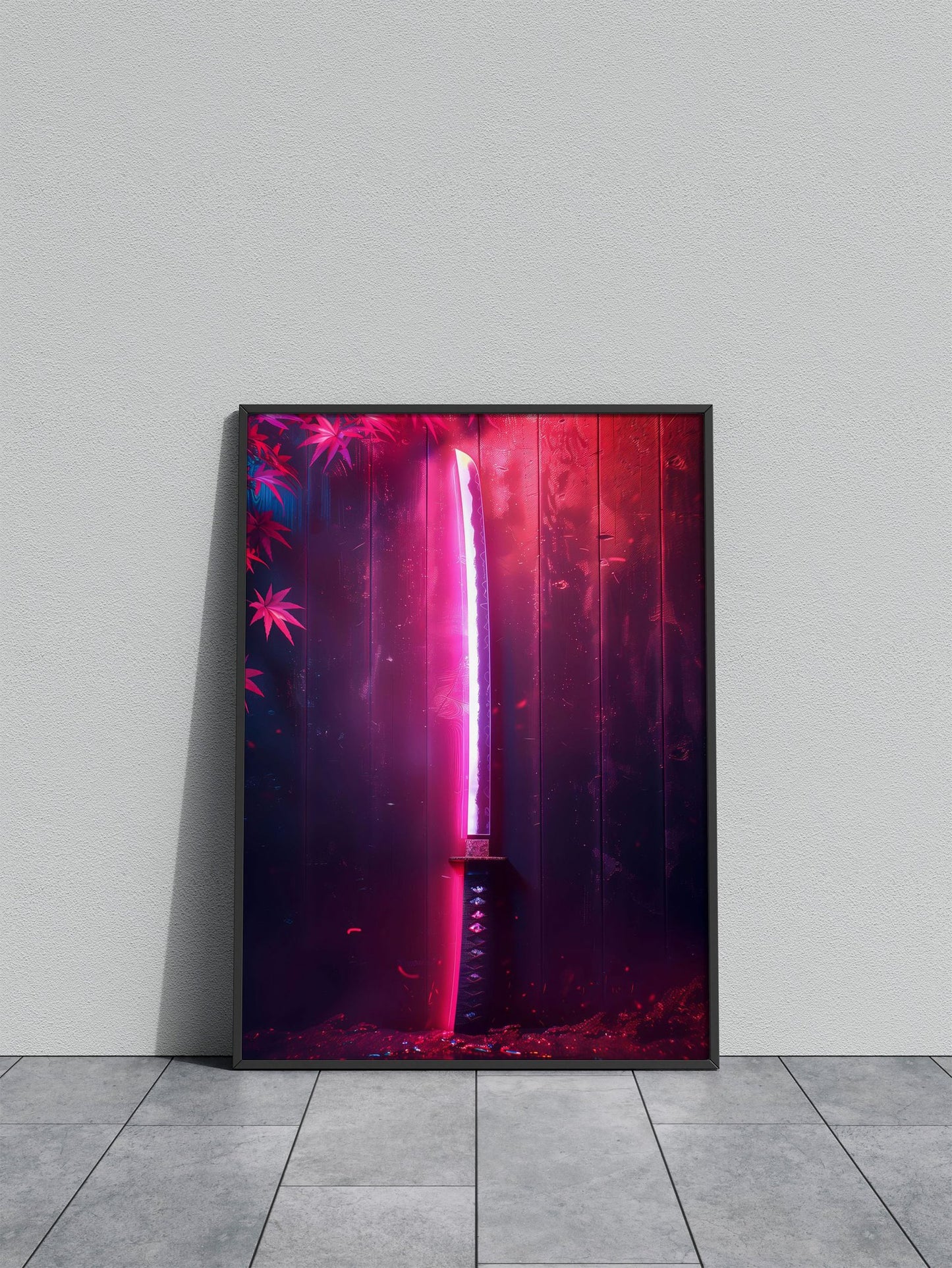 Neon katana Asian Style Poster | Wall Art for H ome & Office | High-Quality Print - High-Quality Visual Display