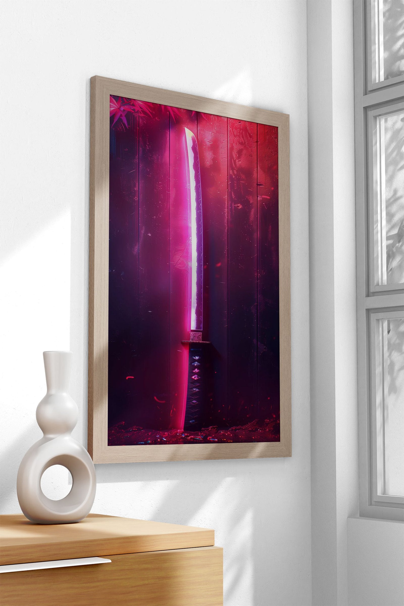 Neon katana Asian Style Poster | Wall Art for H ome & Office | High-Quality Print - High-Quality Visual Display