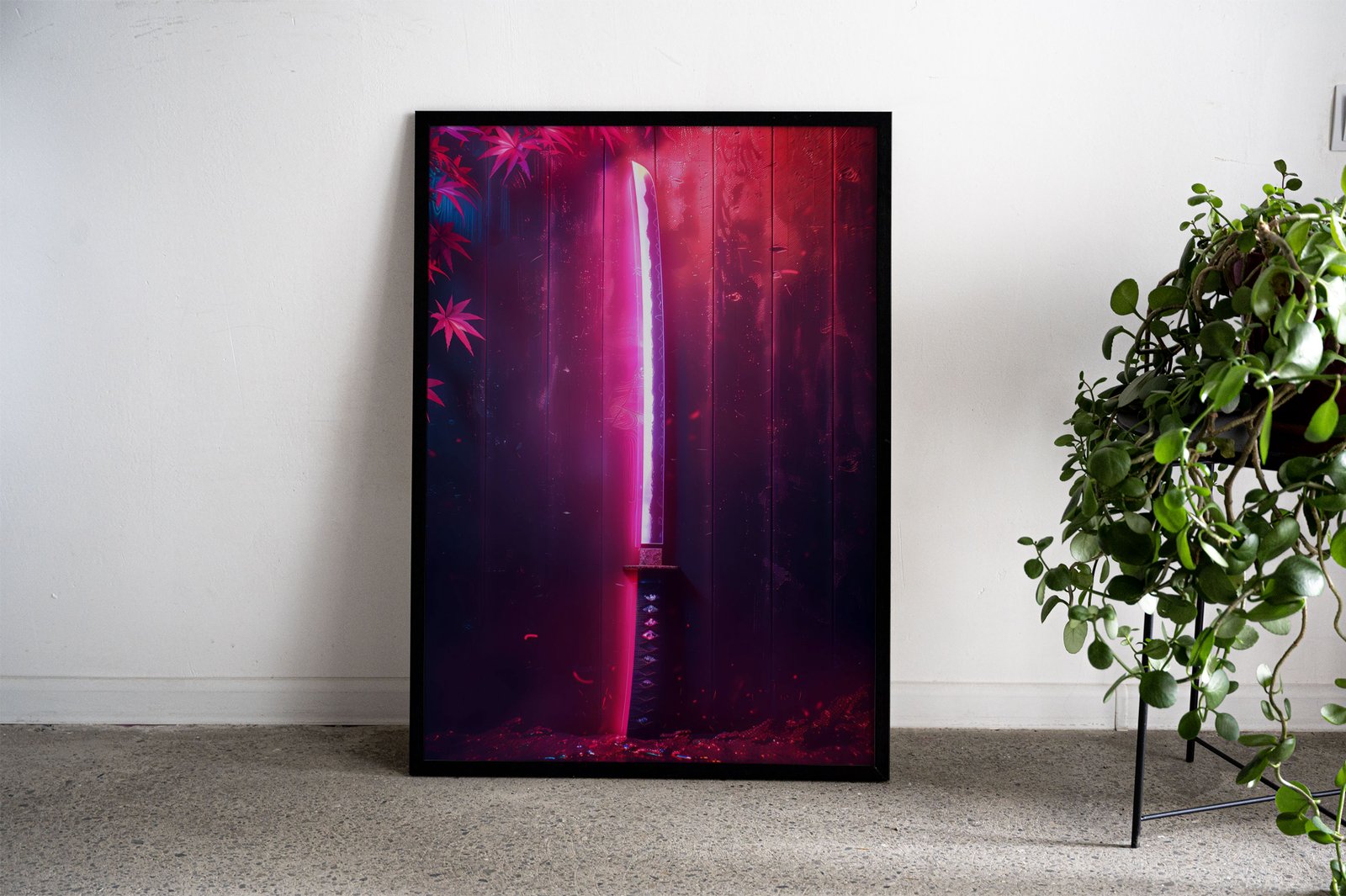Neon katana Asian Style Poster | Wall Art for H ome & Office | High-Quality Print - High-Quality Visual Display