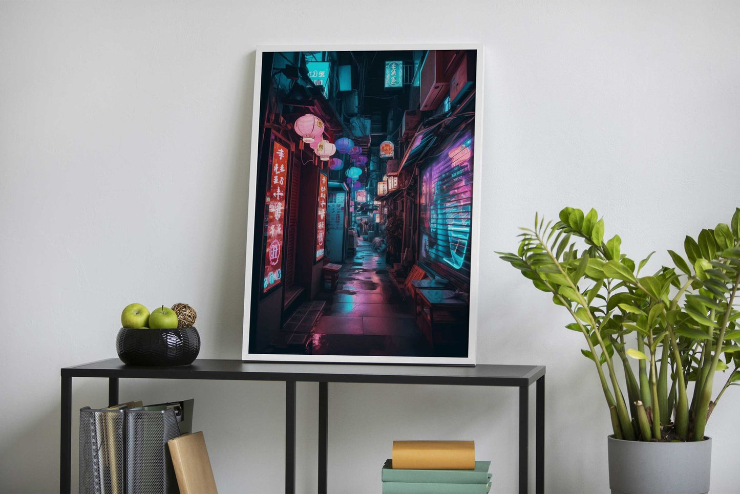 Neon lit Asian lanterns Asian Style Poster | Wa ll Art for Home & Office | High-Quality Print - High-Quality Visual Display