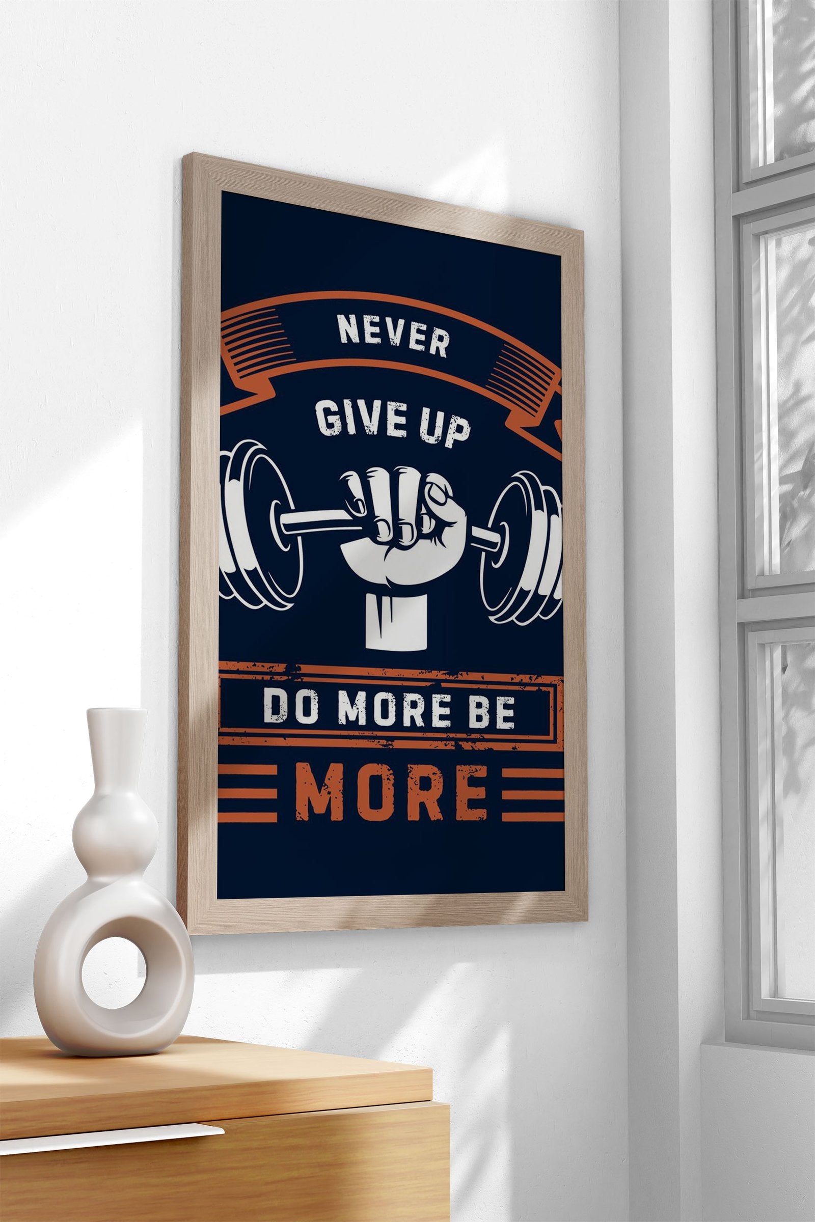 Never Give up Gym Asian Style Poster | Wall A rt for Home & Office | High-Quality Print - High-Quality Visual Display