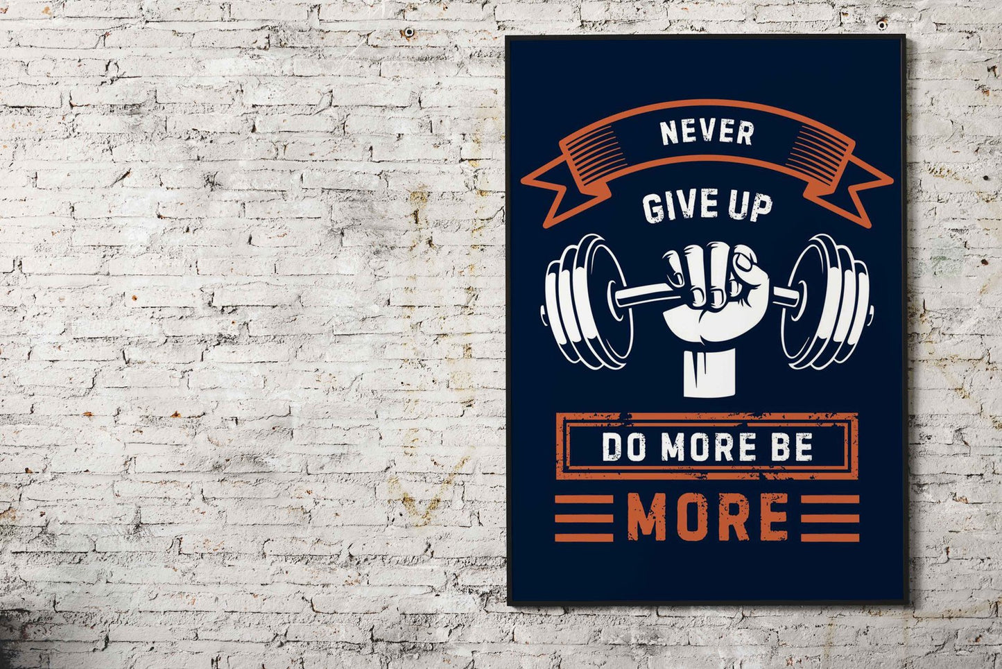 Never Give up Gym Asian Style Poster | Wall A rt for Home & Office | High-Quality Print - High-Quality Visual Display
