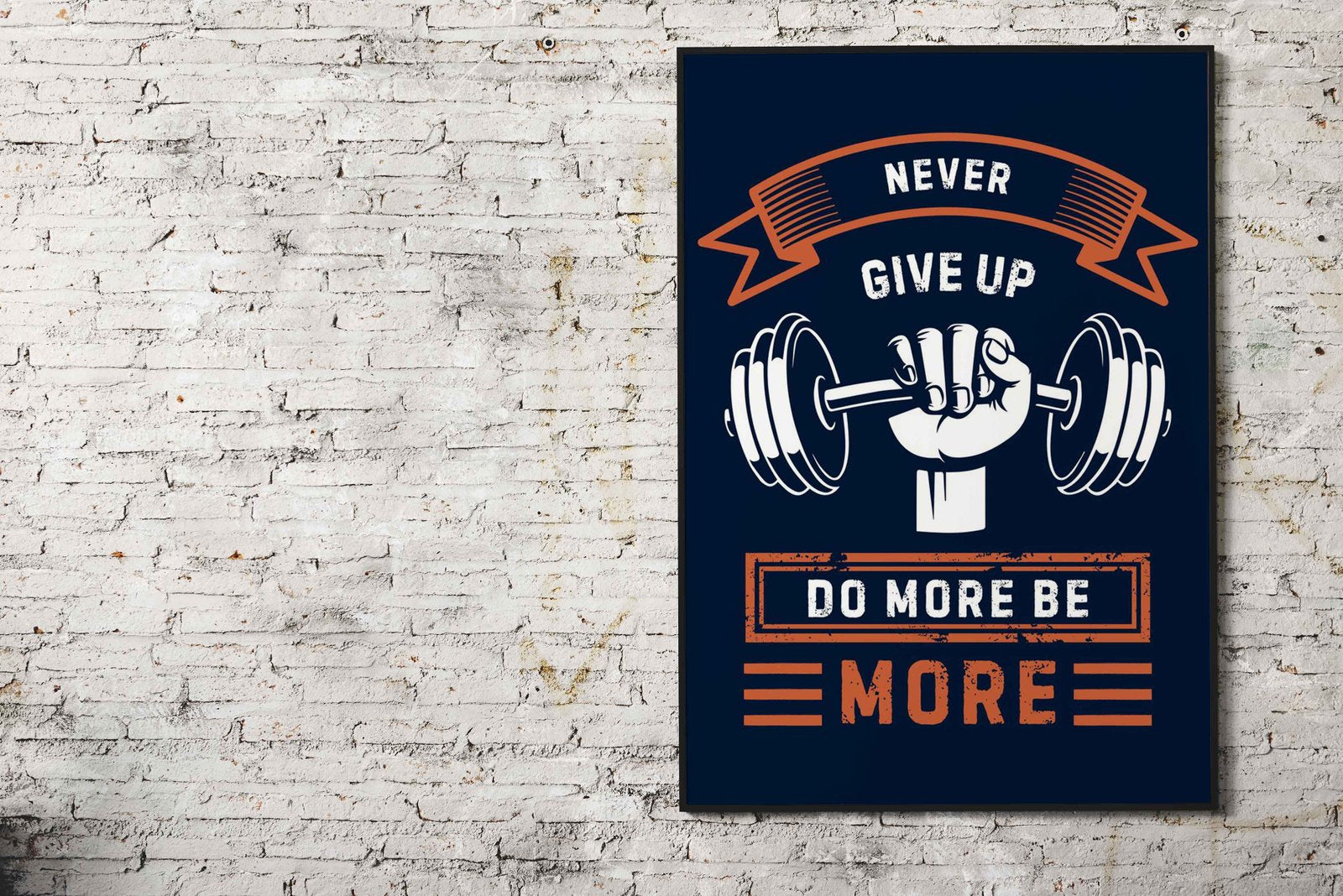Never Give up Gym Asian Style Poster | Wall A rt for Home & Office | High-Quality Print - High-Quality Visual Display