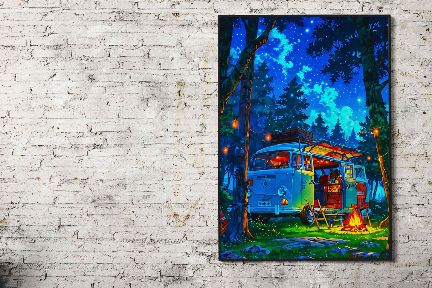 Night Camp Asian Style Poster | Wall Art for H ome & Office | High-Quality Print - High-Quality Visual Display